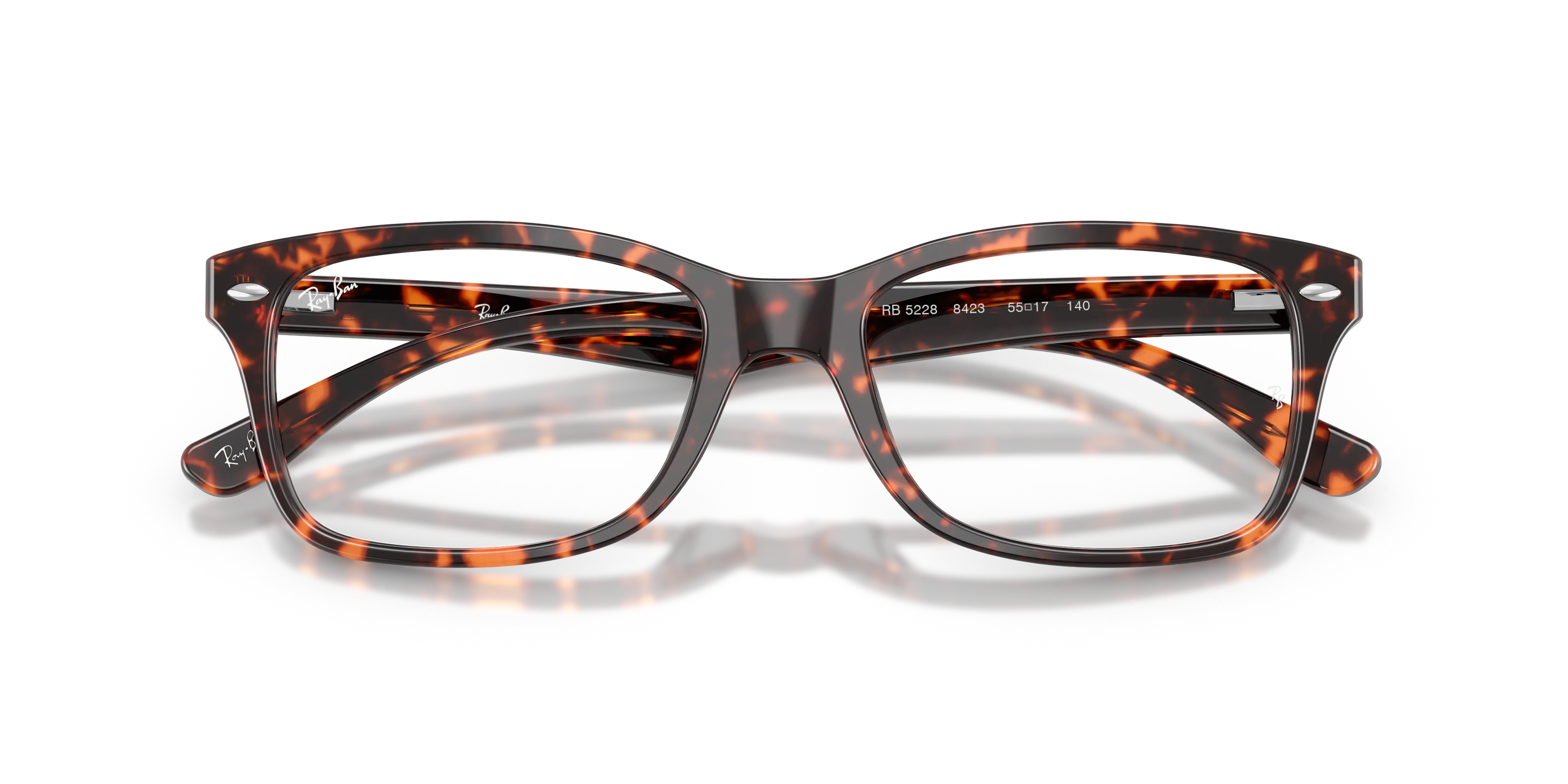 Ray - Ban RX5228 8423 Montature da vista Acetato Rosso Trasparente Squadrata Normale - immagine 2