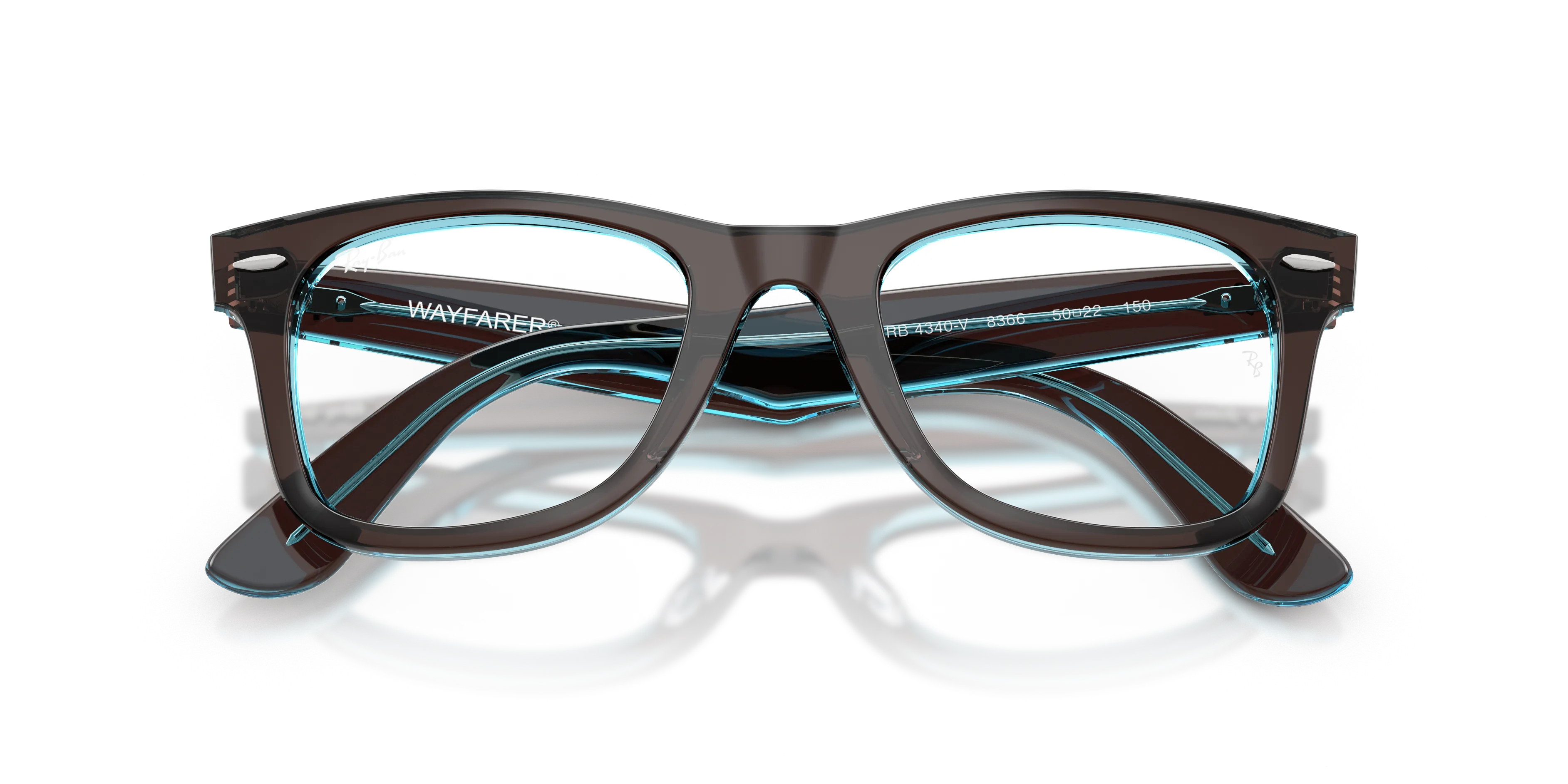 Ray - Ban RX4340V WAYFARER EASE 8366 Montature da vista Acetato Marrone Trasparente Squadrata Normale - immagine 2