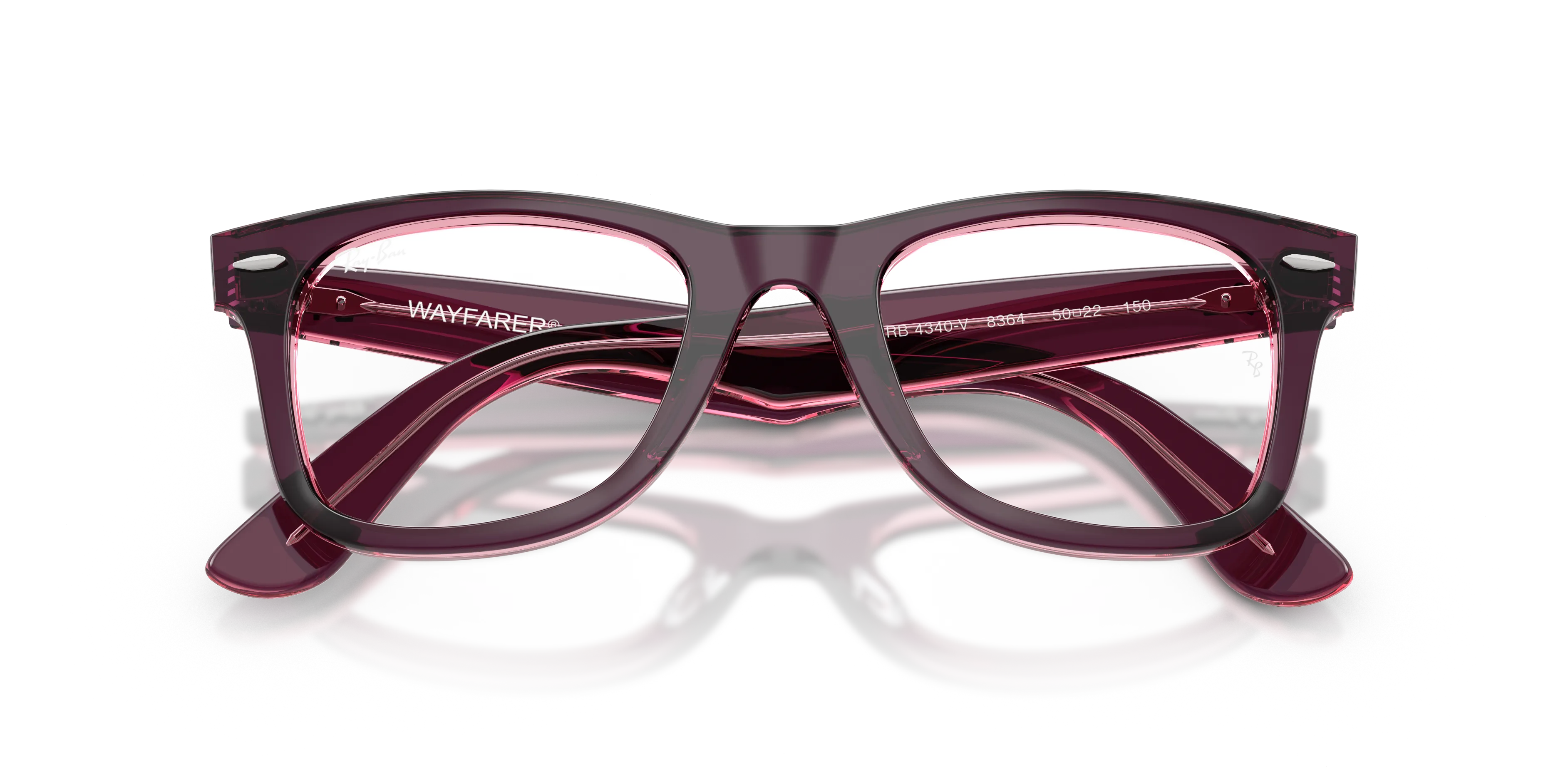 Ray - Ban RX4340V WAYFARER EASE 8364 Montature da vista Acetato Viola Trasparente Squadrata Normale - immagine 2