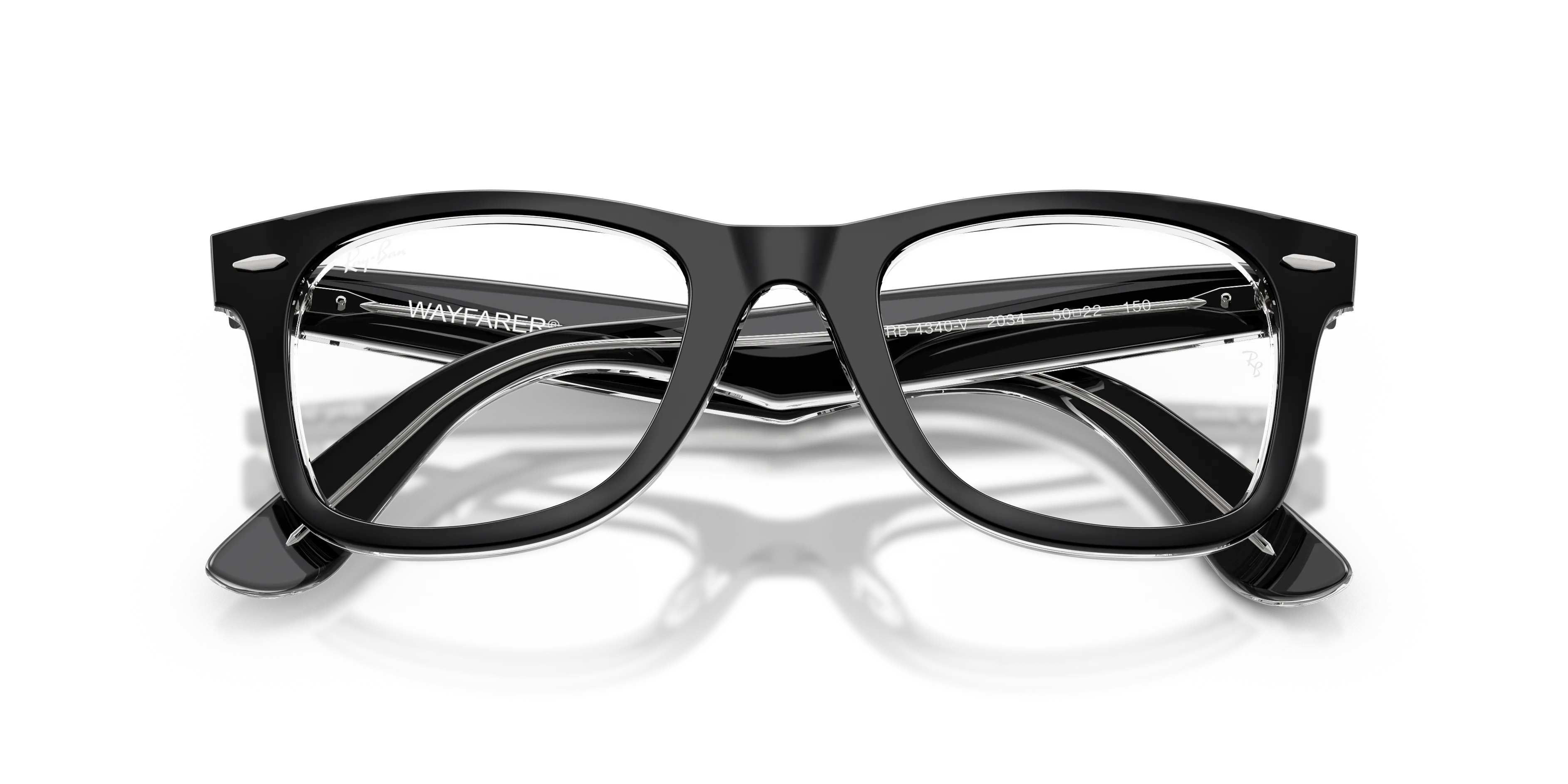 Ray - Ban RX4340V WAYFARER EASE 2034 Montature da vista Acetato Nero Trasparente Squadrata Normale - immagine 2