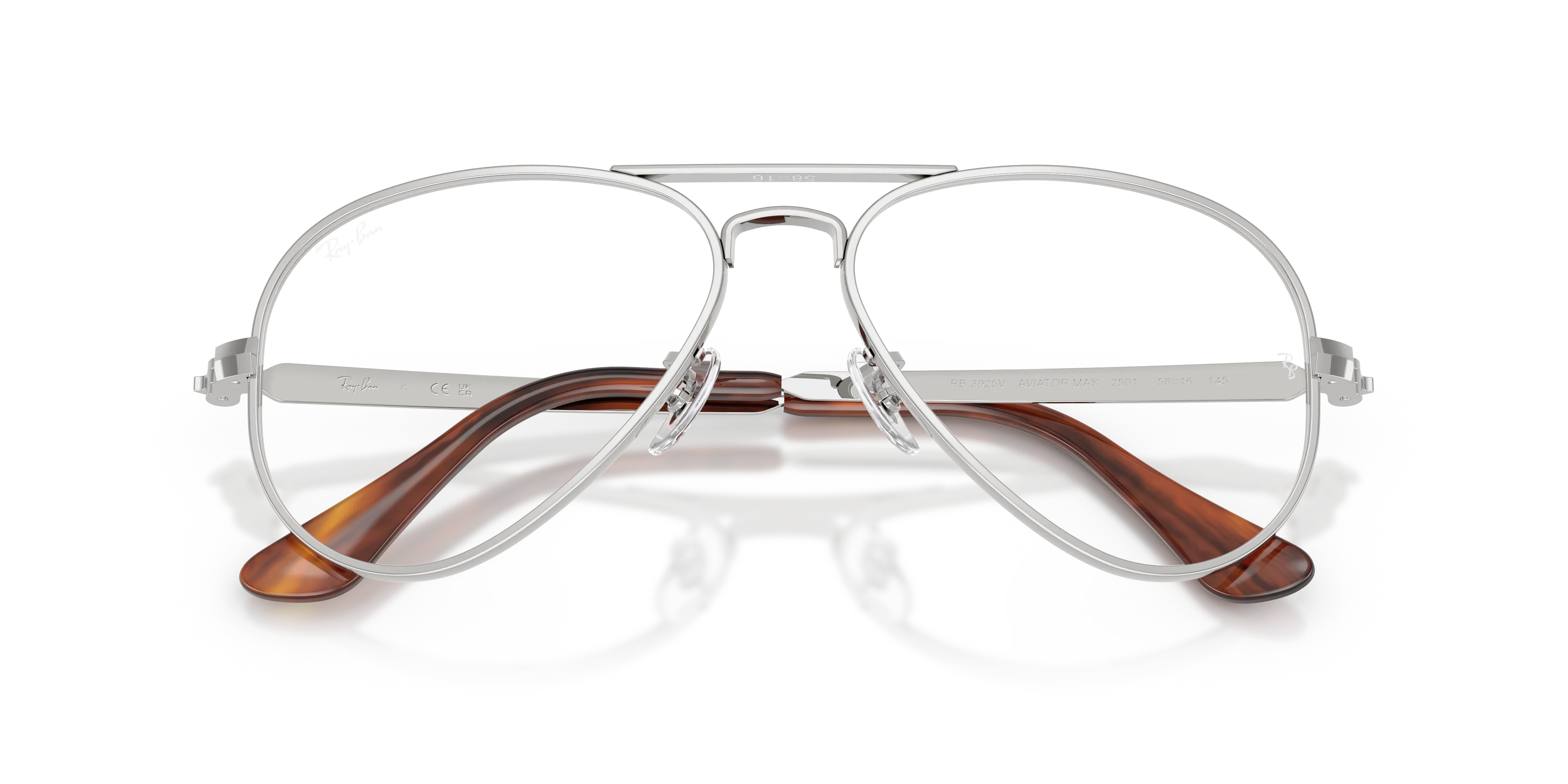 Ray - Ban RX3925V AVIATOR MAX 2501 Montature da vista Metallo Argento Trasparente Pilot Normale - immagine 2