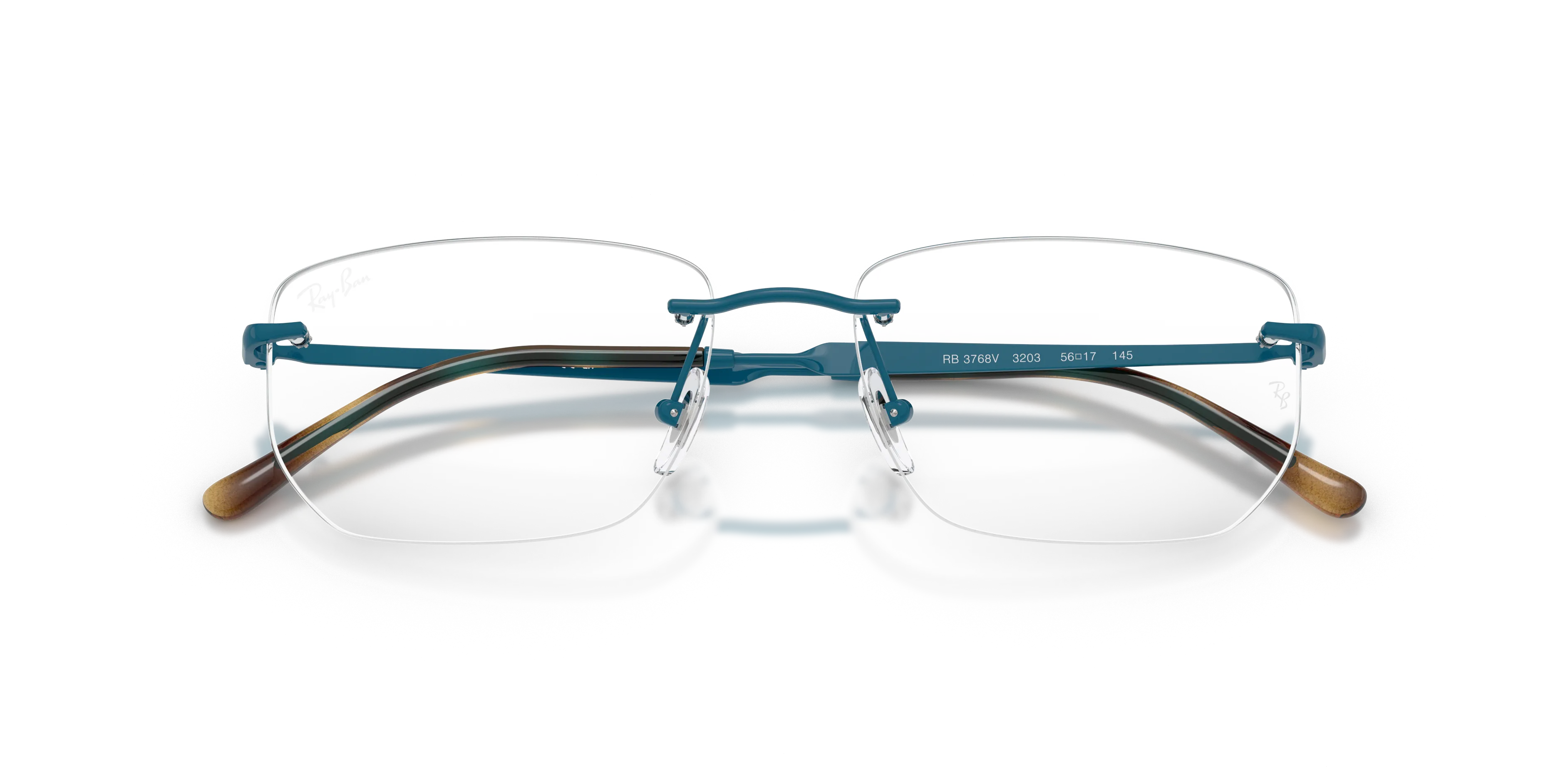 Ray - Ban RX3768V 3203 Montature da vista Metallo Blu Trasparente Geometrica Normale - immagine 2