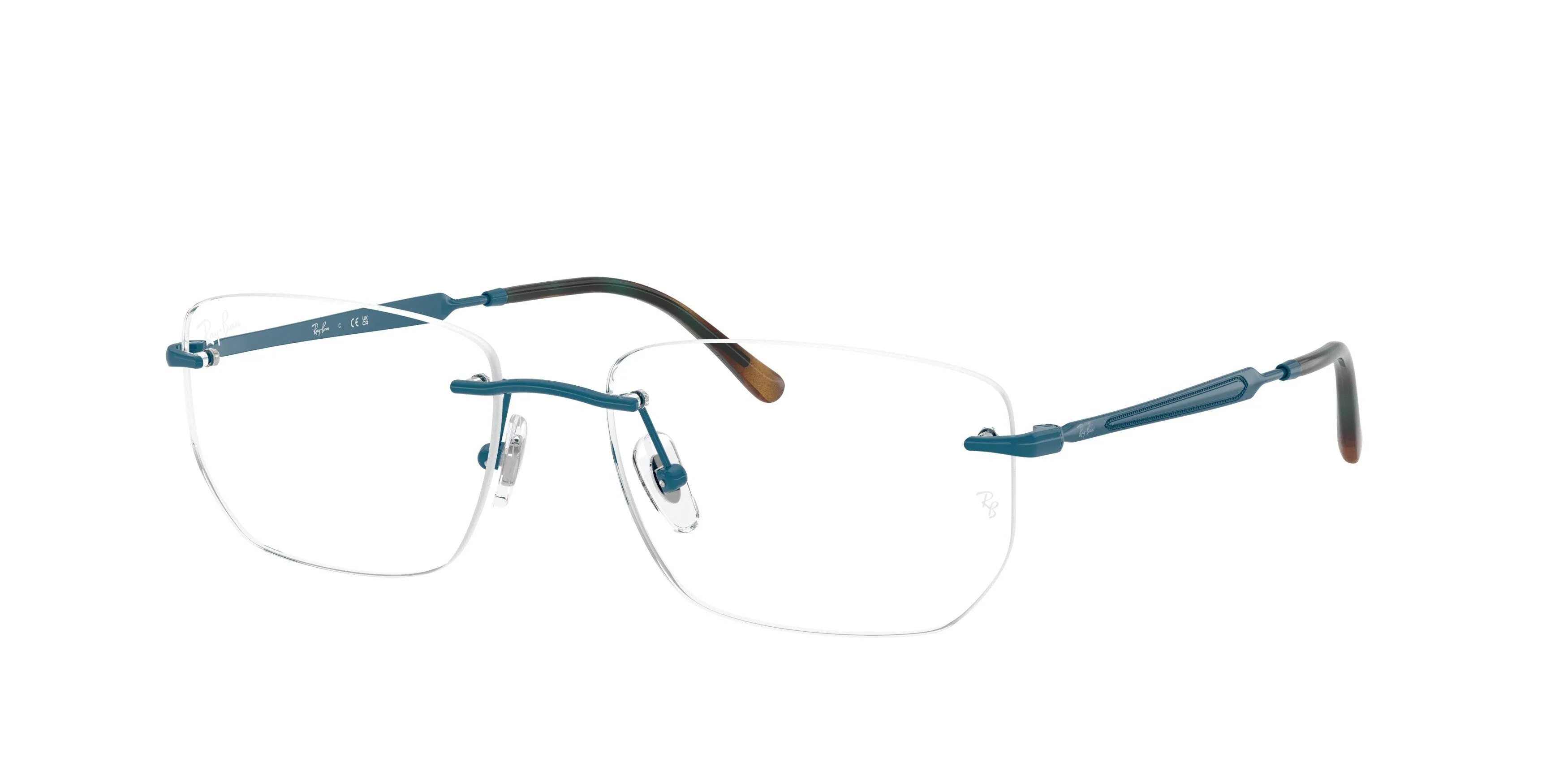 Ray - Ban RX3768V 3203 Montature da vista Metallo Blu Trasparente Geometrica Normale - immagine 1