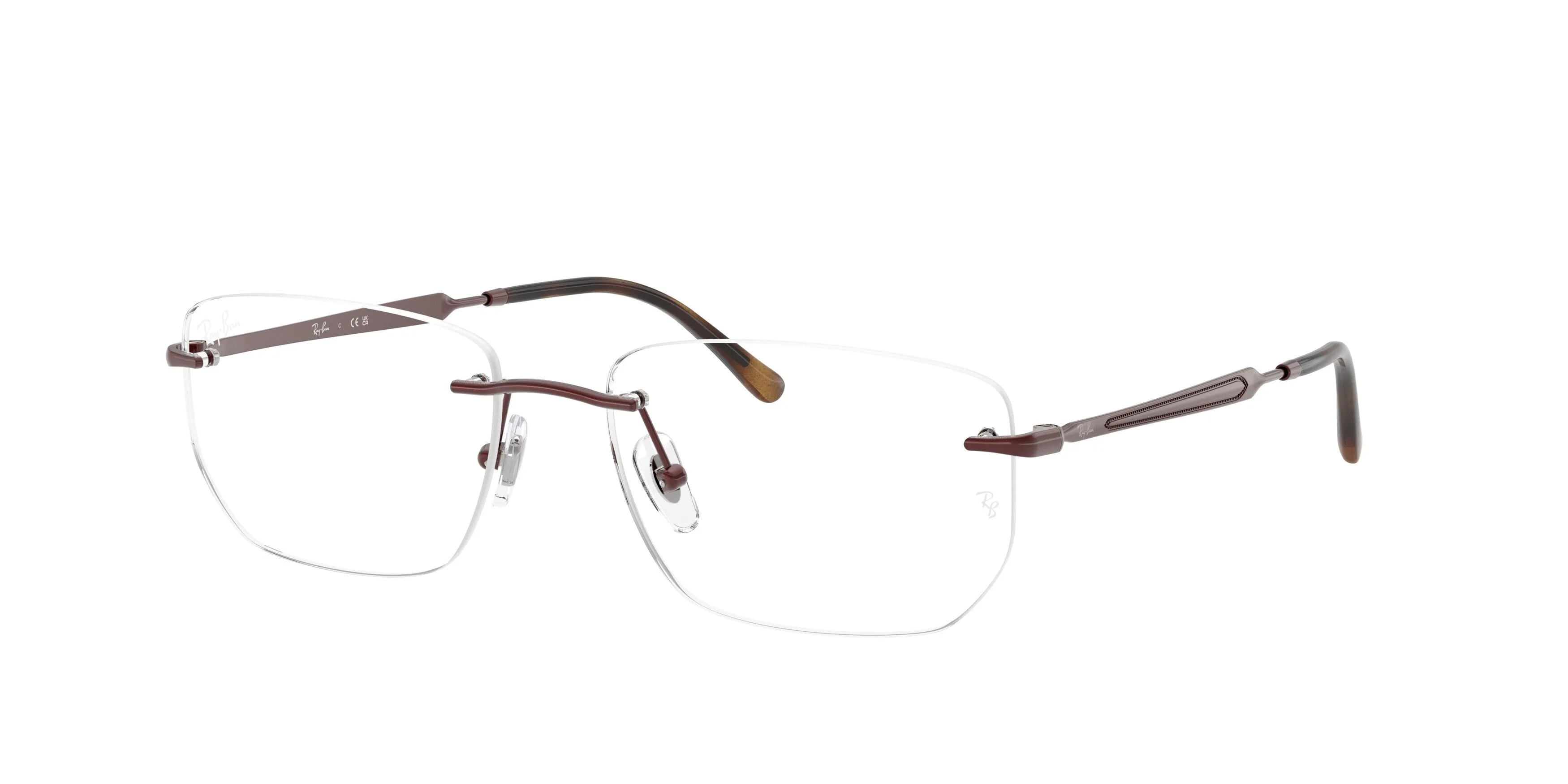 Ray - Ban RX3768V 3202 Montature da vista Metallo Rosso Trasparente Geometrica Normale - immagine 1