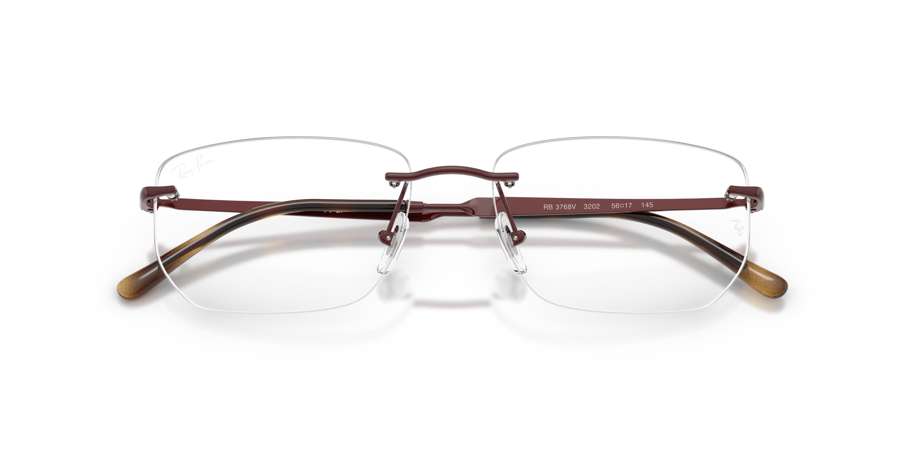 Ray - Ban RX3768V 3202 Montature da vista Metallo Rosso Trasparente Geometrica Normale - immagine 2