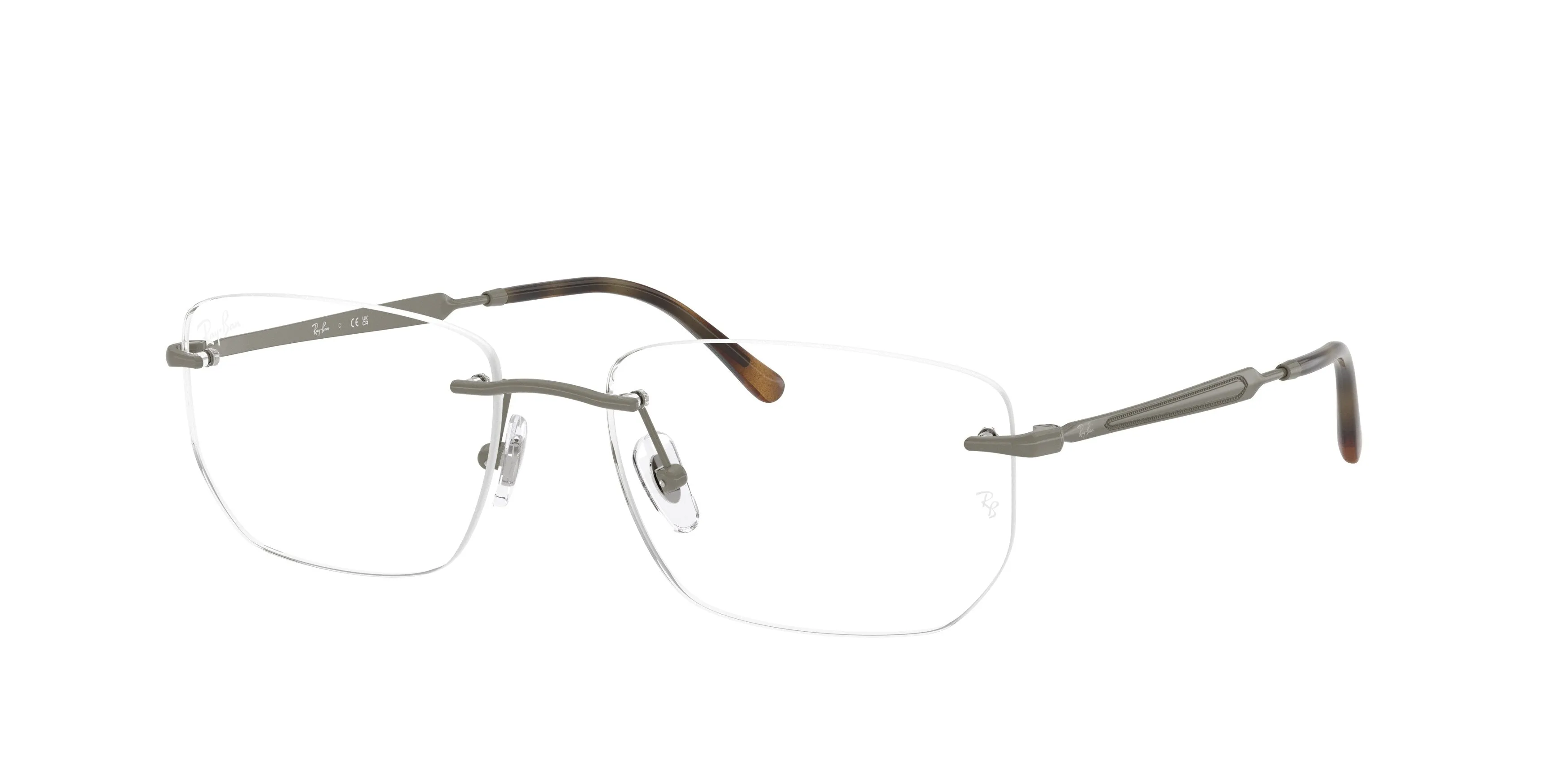 Ray - Ban RX3768V 3201 Montature da vista Metallo Grigio Trasparente Geometrica Normale - immagine 1