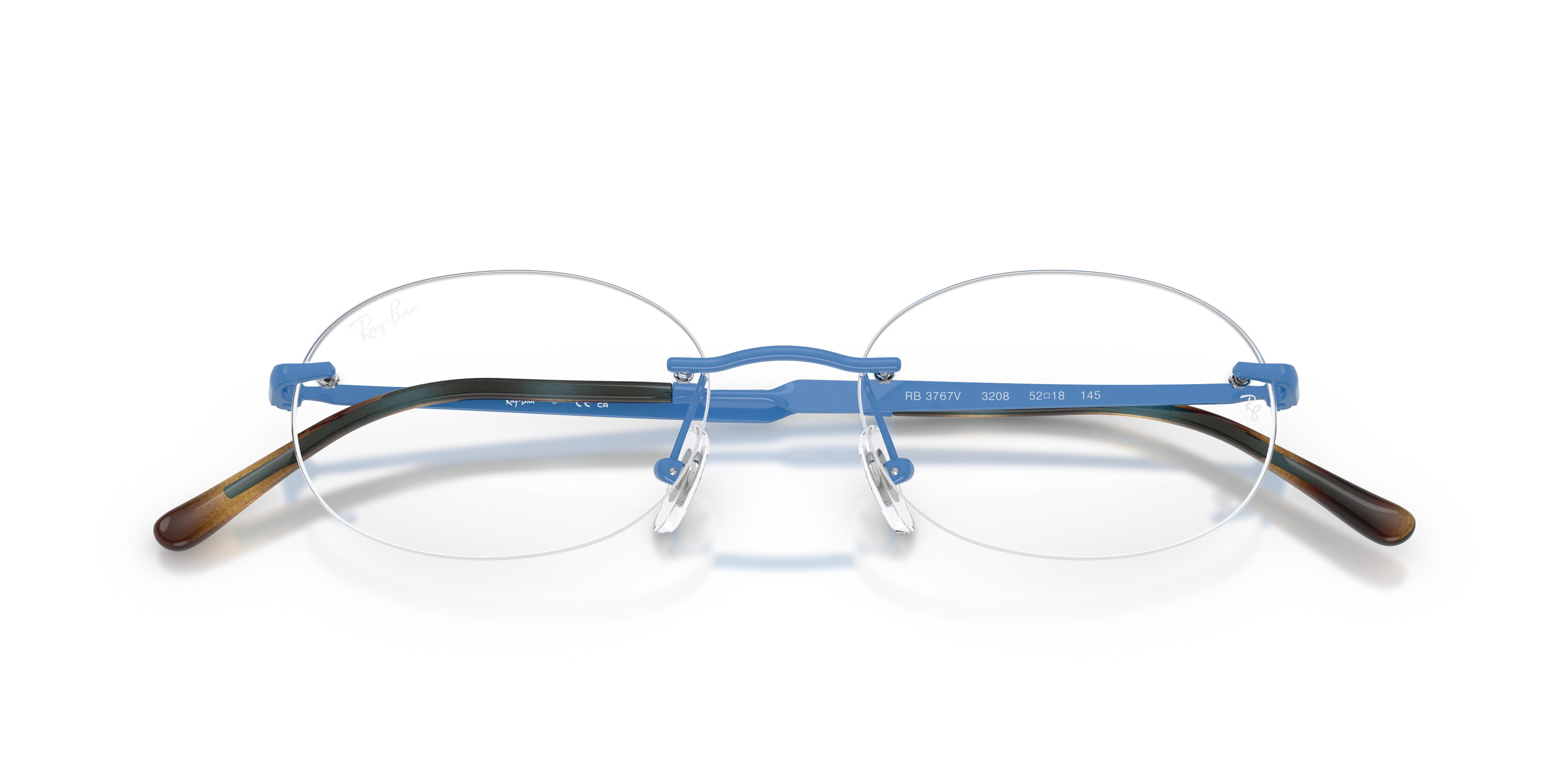 Ray - Ban RX3767V 3208 Montature da vista Metallo Blu Trasparente Rotonda Normale - immagine 2