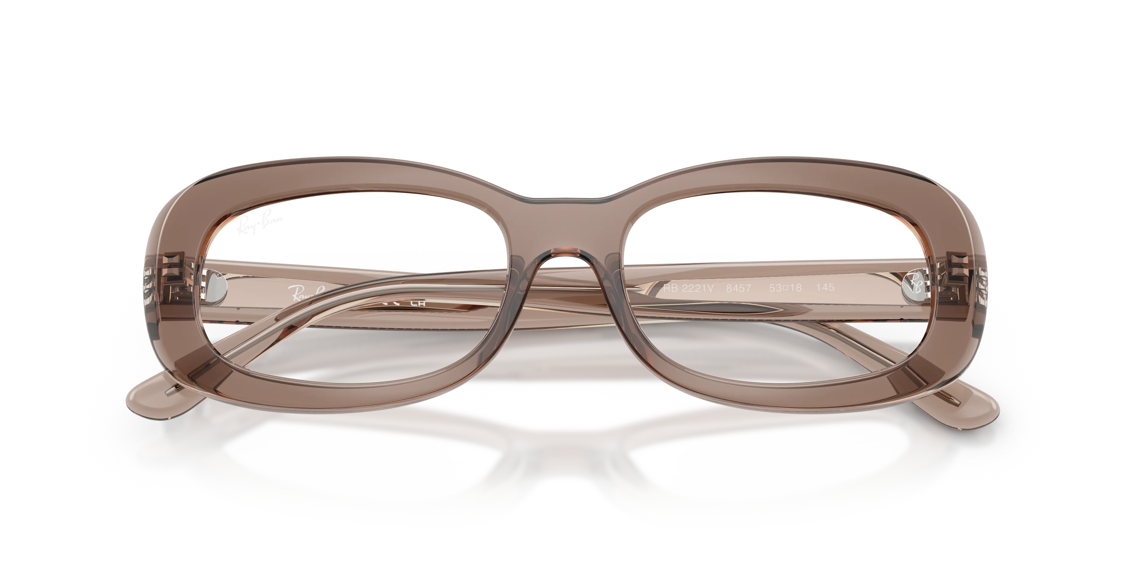 Ray - Ban RX2221V 8457 Montature da vista Acetato Marrone Trasparente Rotonda Normale - immagine 2