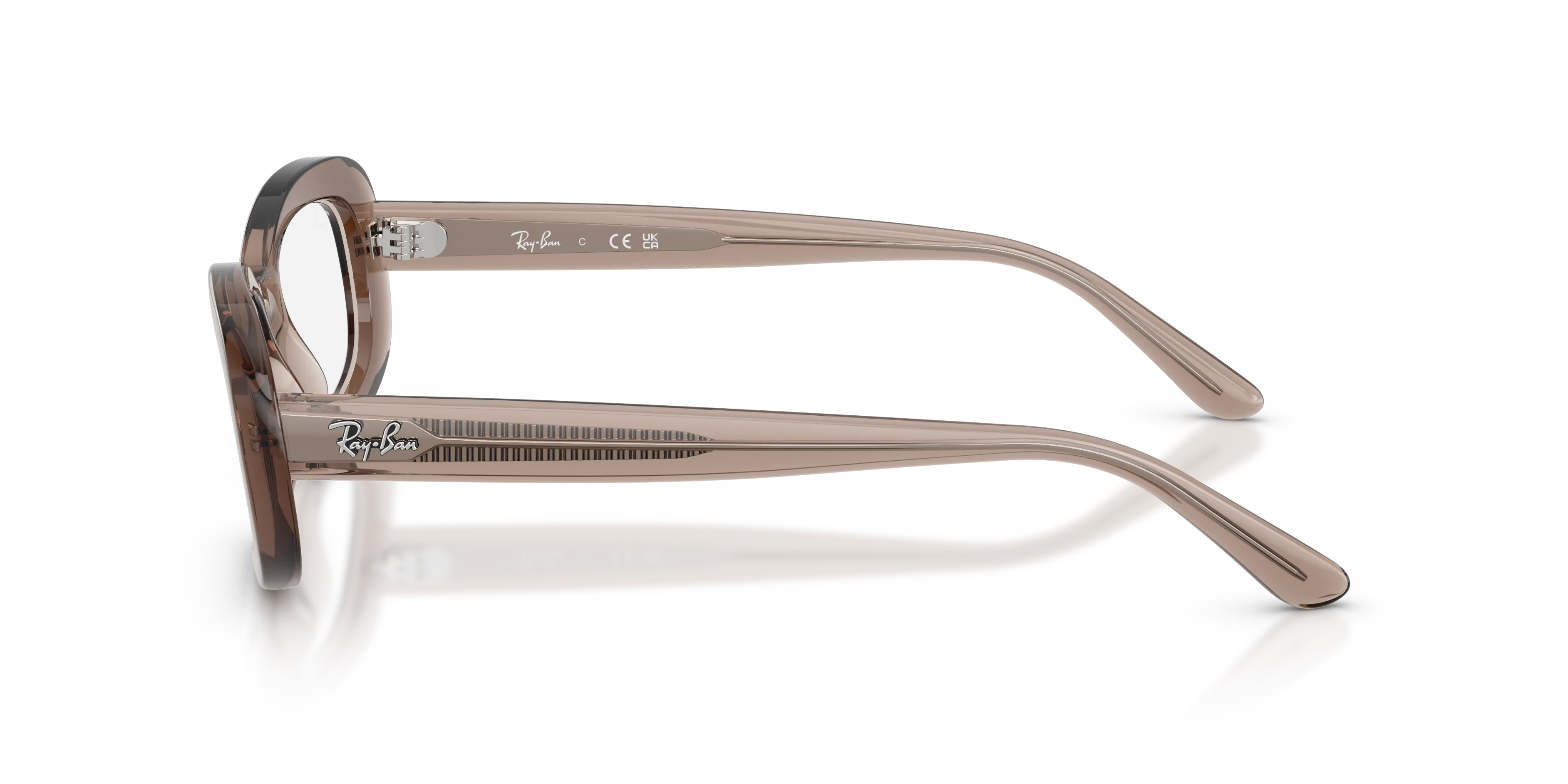 Ray - Ban RX2221V 8457 Montature da vista Acetato Marrone Trasparente Rotonda Normale - immagine 4