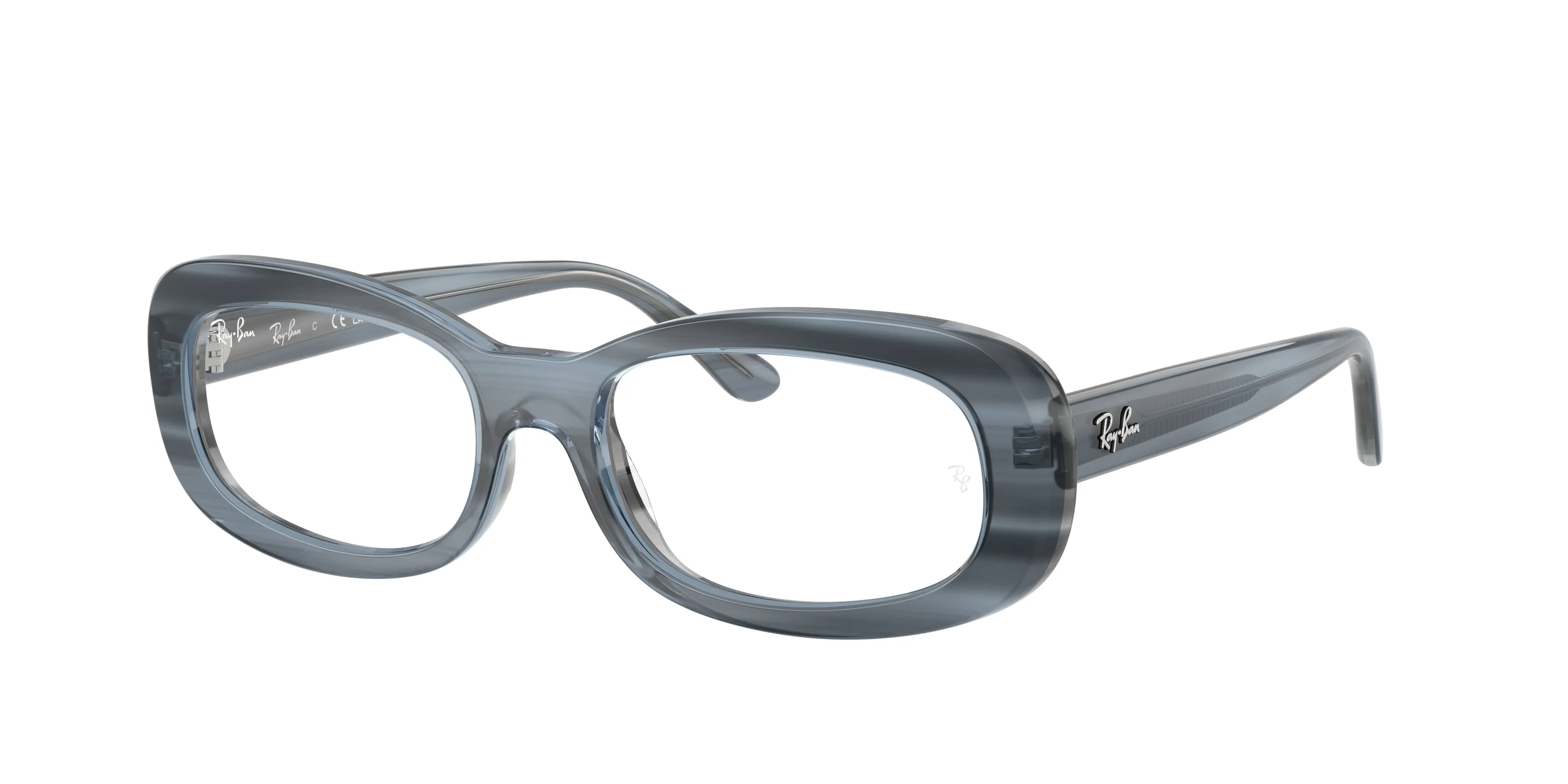 Ray - Ban RX2221V 8456 Montature da vista Acetato Blu Trasparente Rotonda Normale - immagine 1