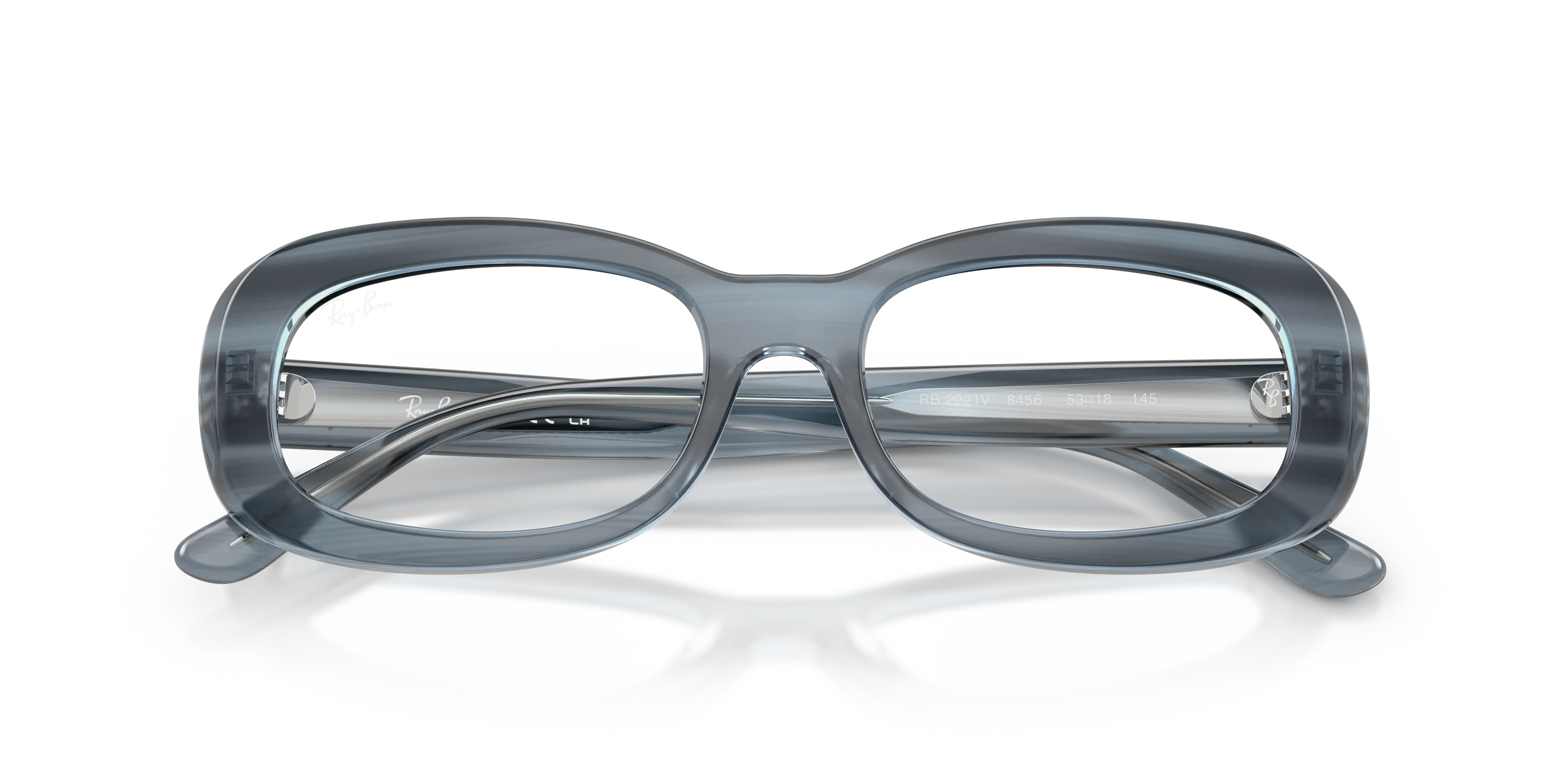 Ray - Ban RX2221V 8456 Montature da vista Acetato Blu Trasparente Rotonda Normale - immagine 2