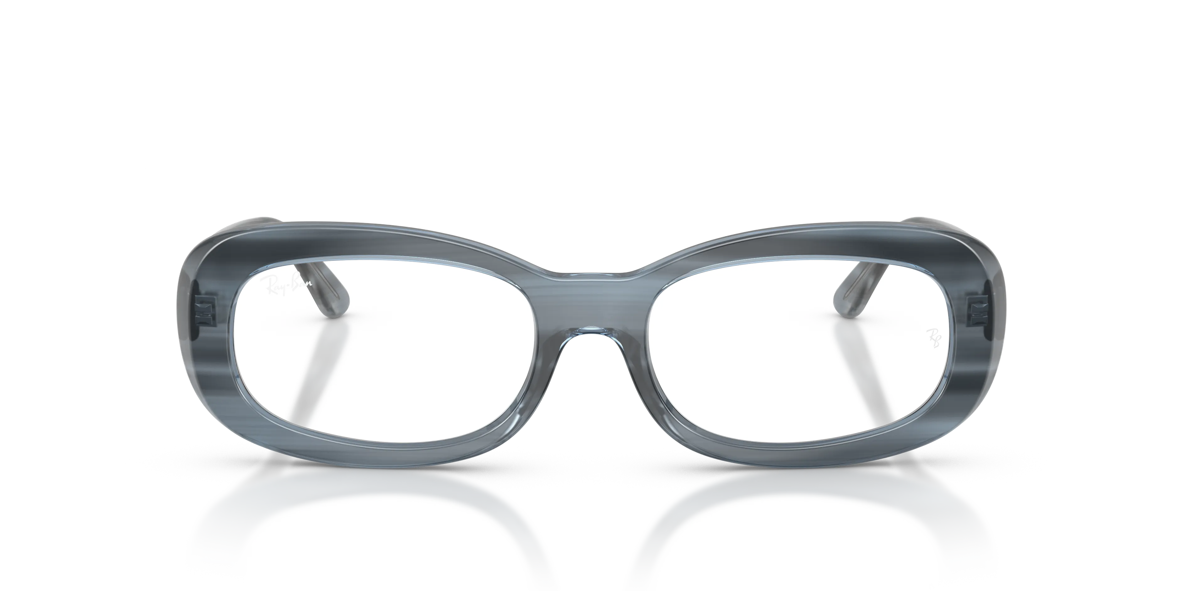 Ray - Ban RX2221V 8456 Montature da vista Acetato Blu Trasparente Rotonda Normale - immagine 3