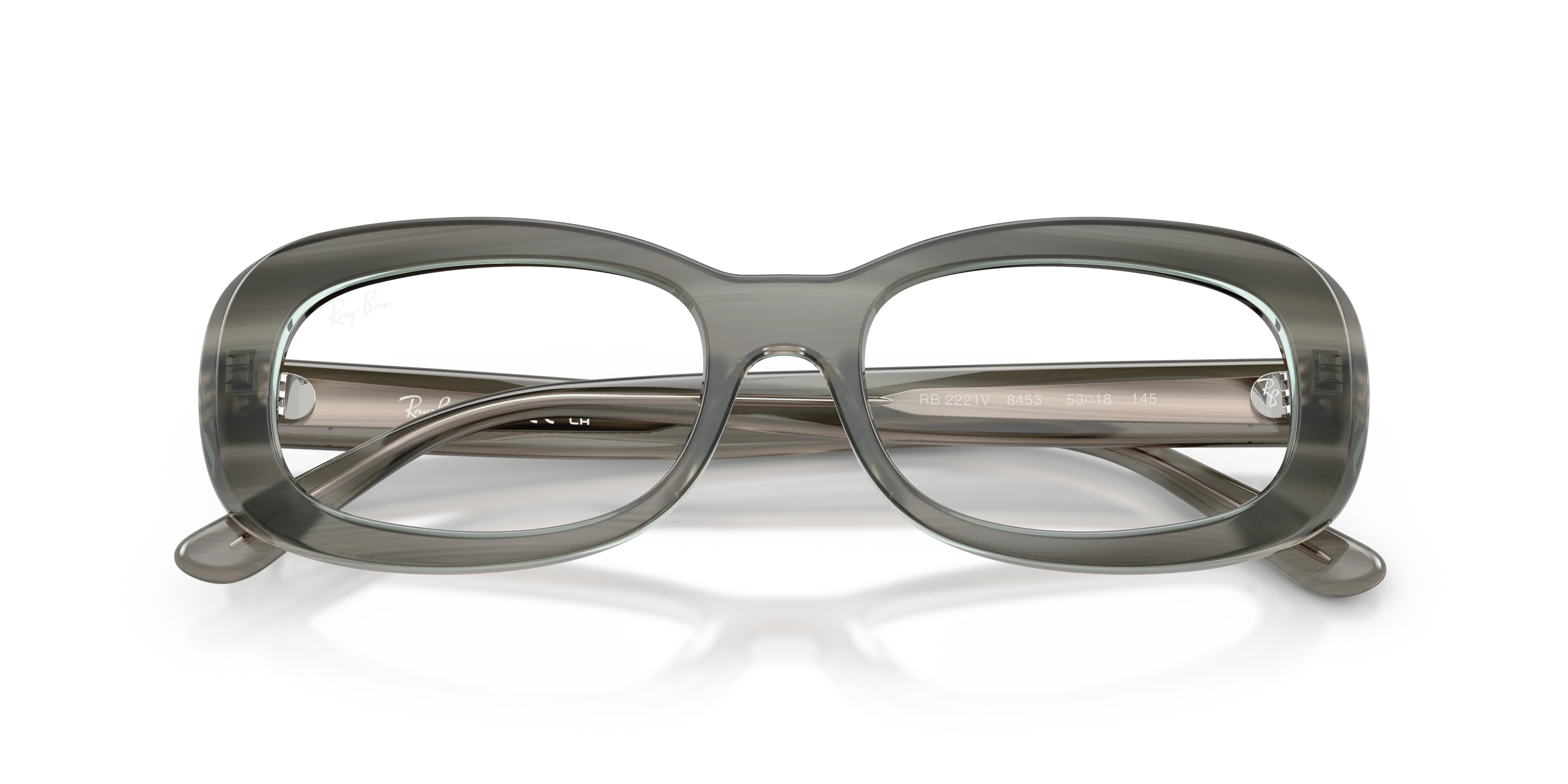 Ray - Ban RX2221V 8453 Montature da vista Acetato Grigio Trasparente Rotonda Normale - immagine 2
