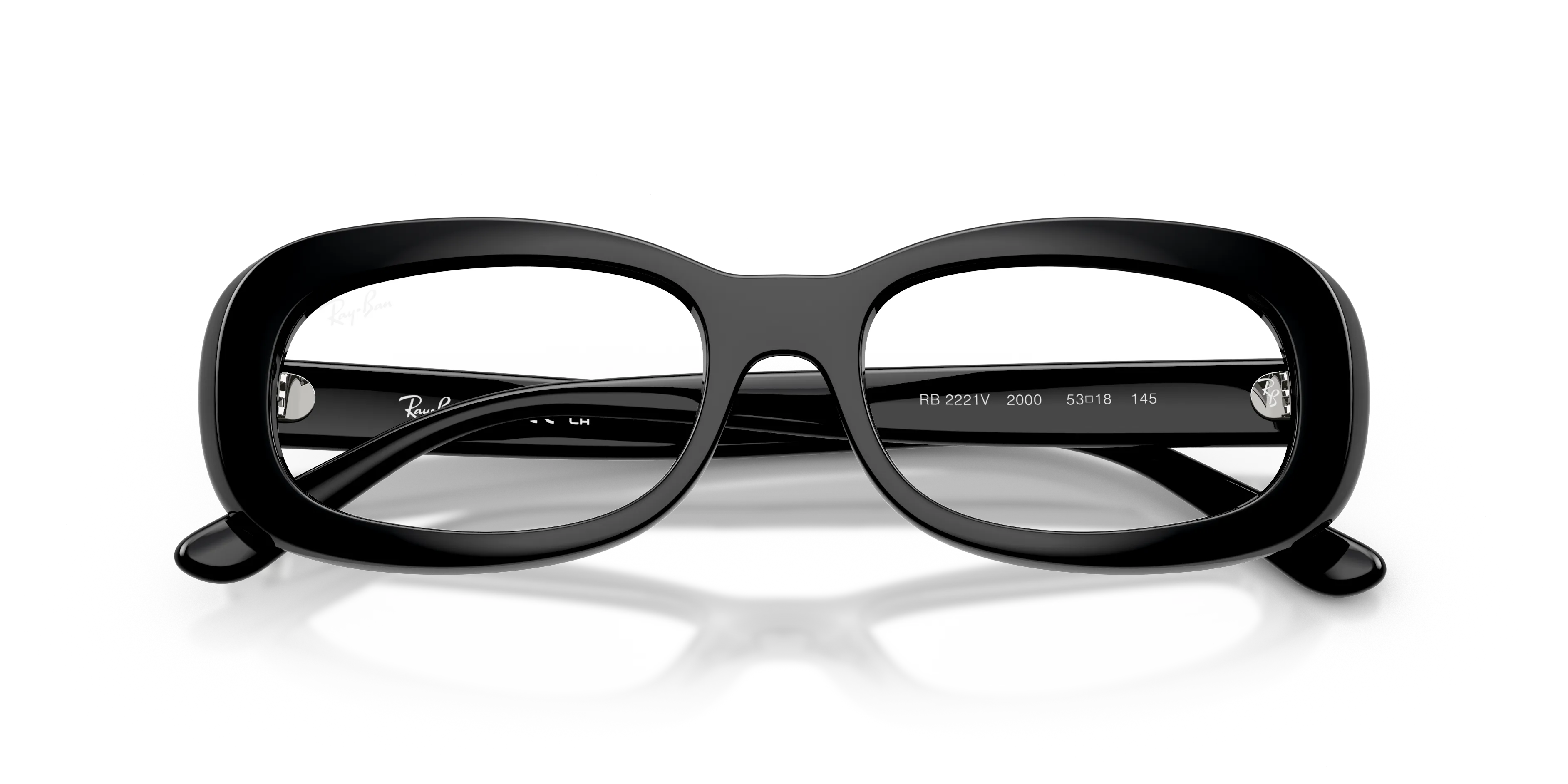 Ray - Ban RX2221V 2000 Montature da vista Acetato Nero Trasparente Rotonda Normale - immagine 2