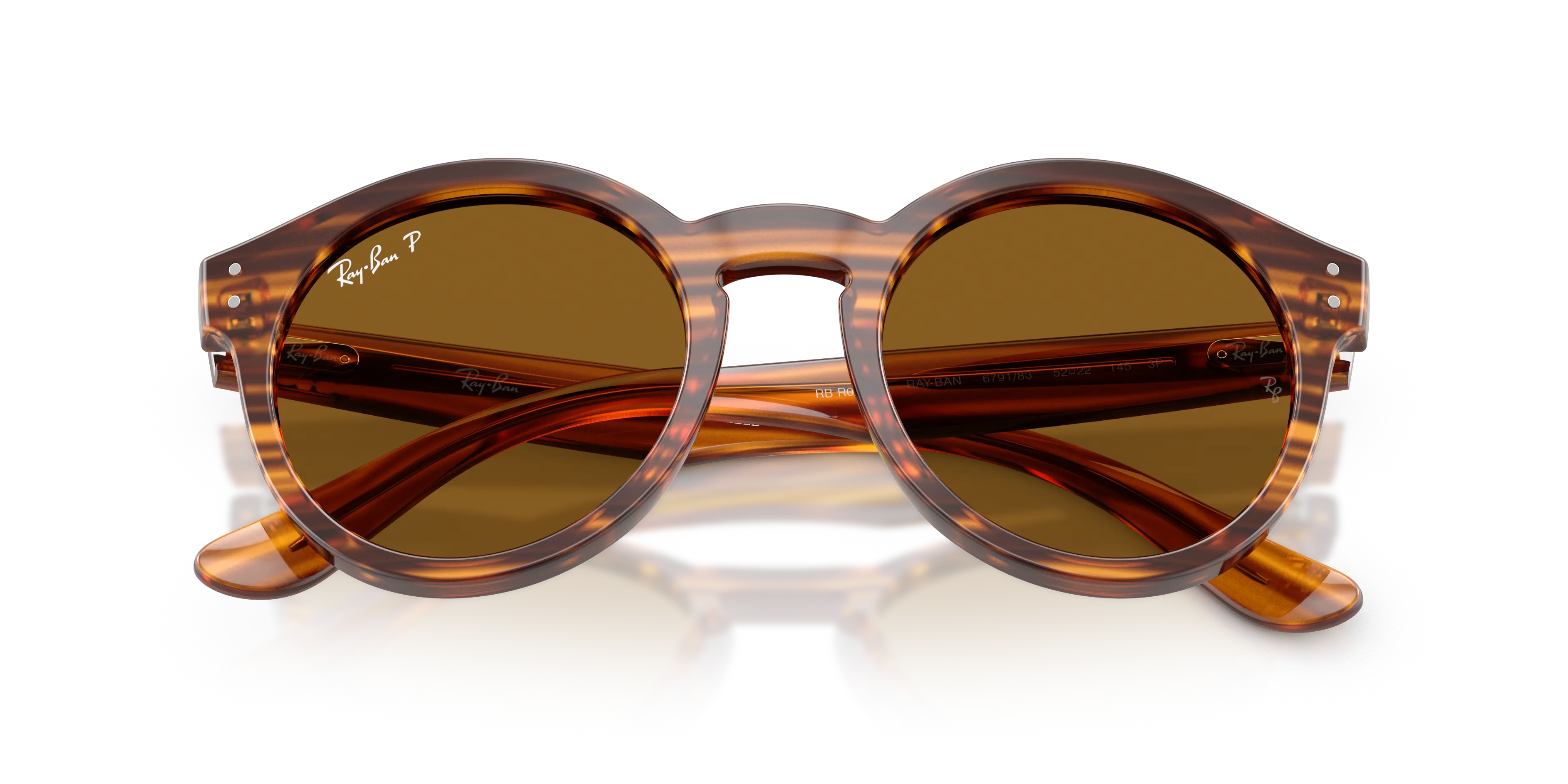 Ray - Ban RBR0505S 679183 Occhiali da sole Acetato Marrone Marrone Pantos Polarizzata - immagine 2