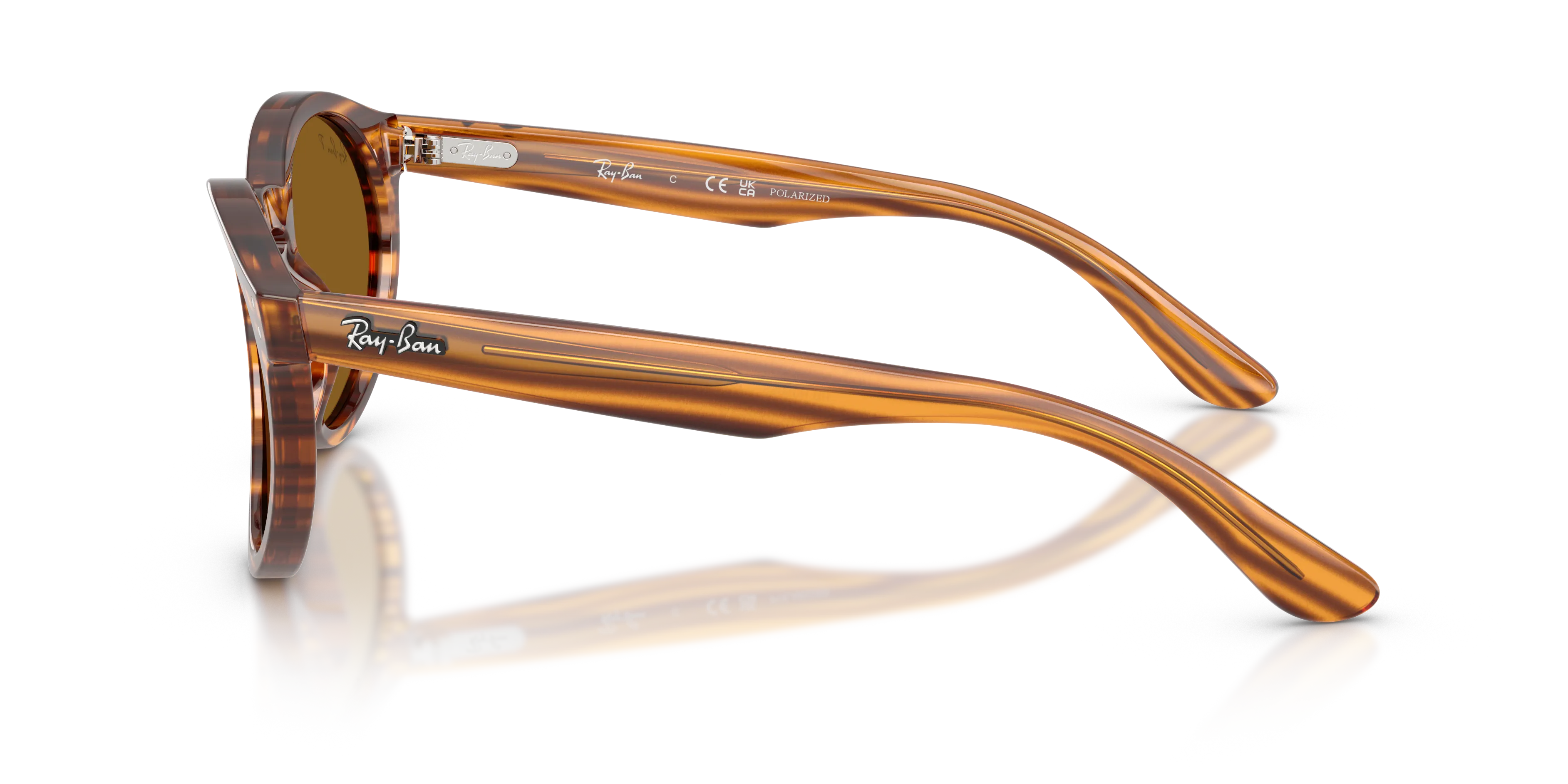 Ray - Ban RBR0505S 679183 Occhiali da sole Acetato Marrone Marrone Pantos Polarizzata - immagine 4