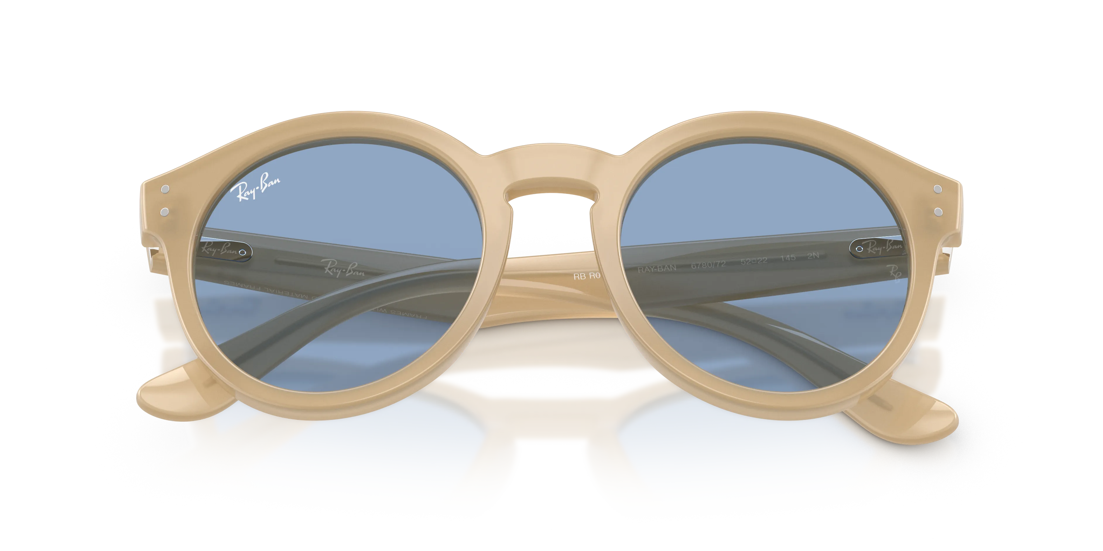 Ray - Ban RBR0505S 678072 Occhiali da sole Acetato Marrone Blu Pantos Normale - immagine 2