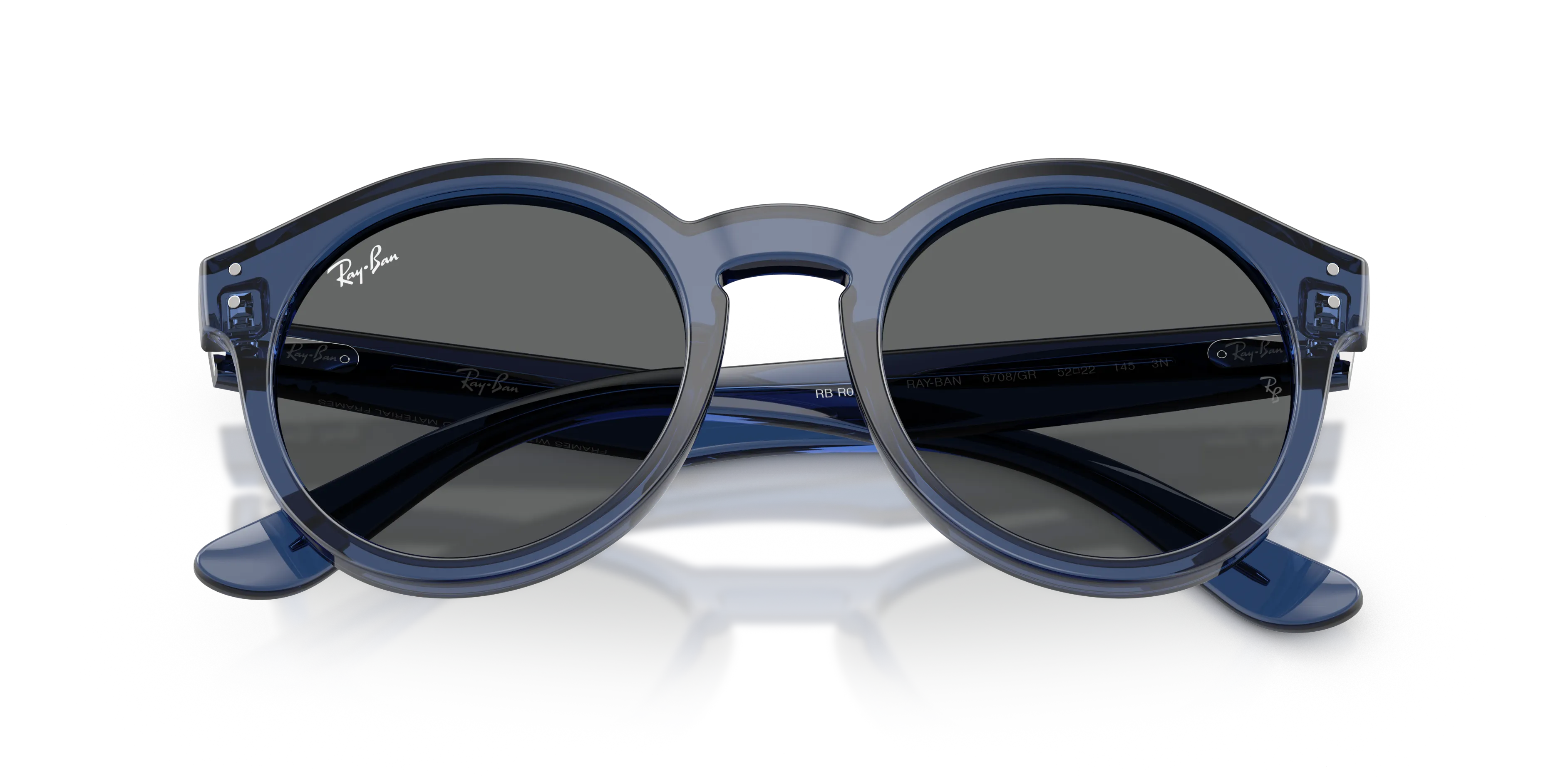 Ray - Ban RBR0505S 6708GR Occhiali da sole Acetato Blu Grigio Pantos Normale - immagine 2