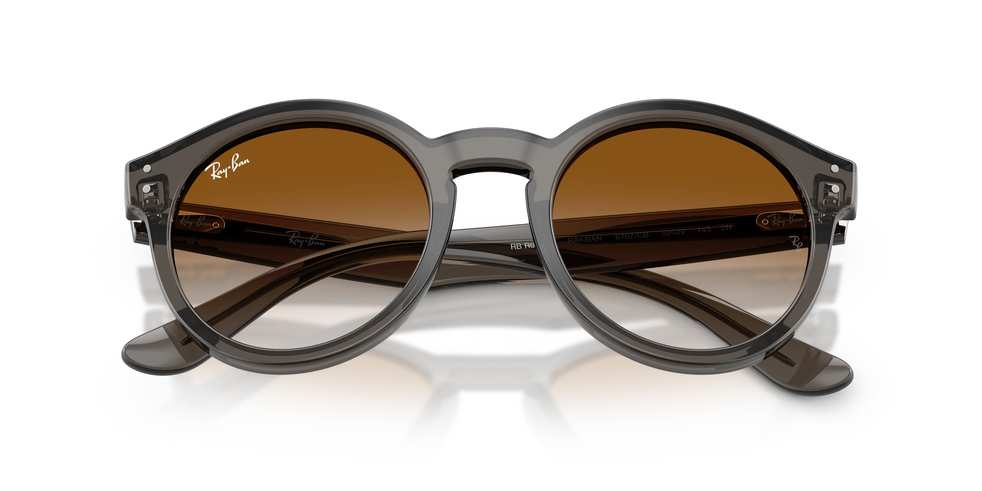Ray - Ban RBR0505S 6707CB Occhiali da sole Acetato Grigio Marrone Pantos Normale Sfumato - immagine 2