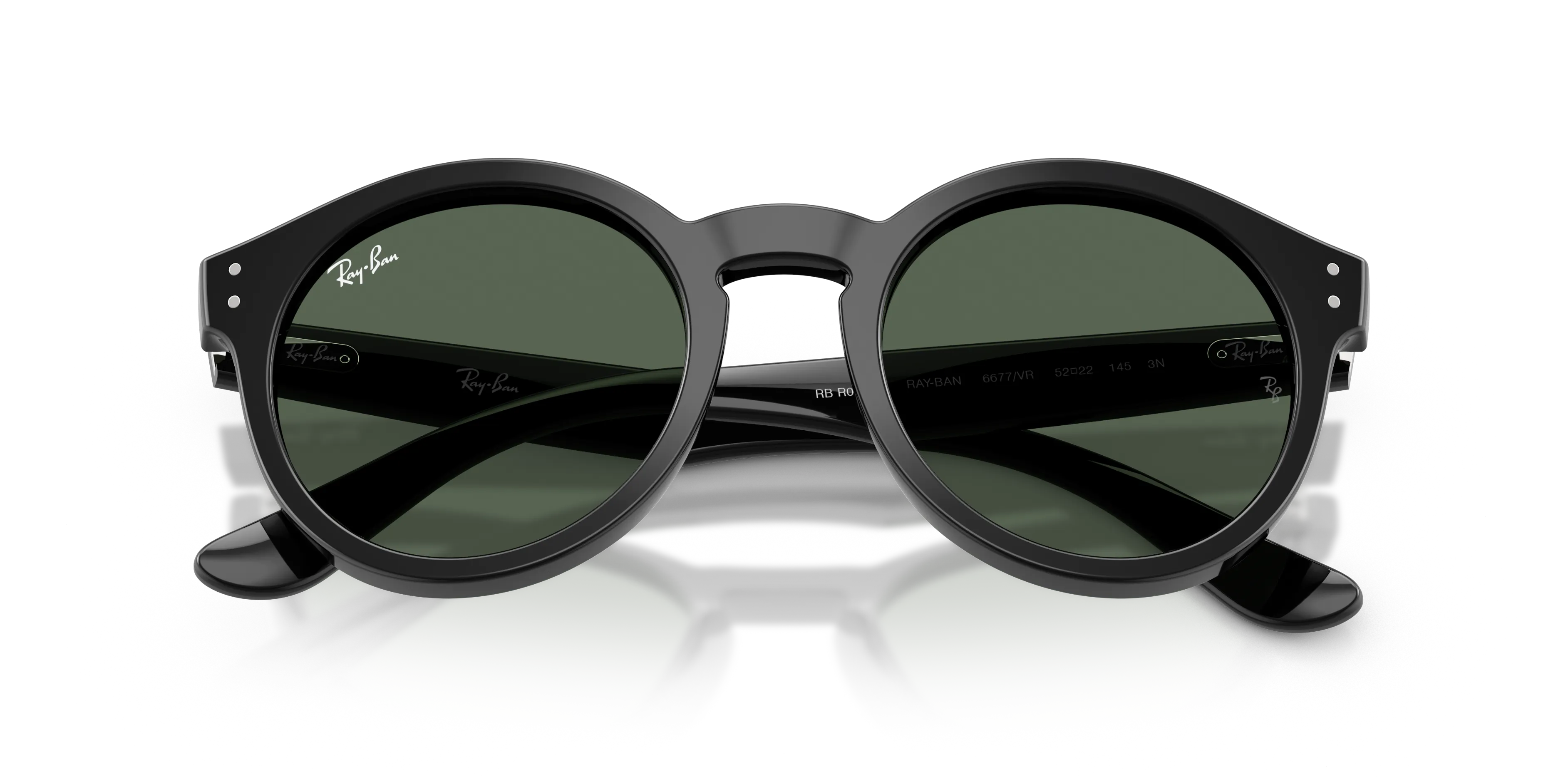 Ray - Ban RBR0505S 6677VR Occhiali da sole Acetato Nero Verde Pantos Normale - immagine 2