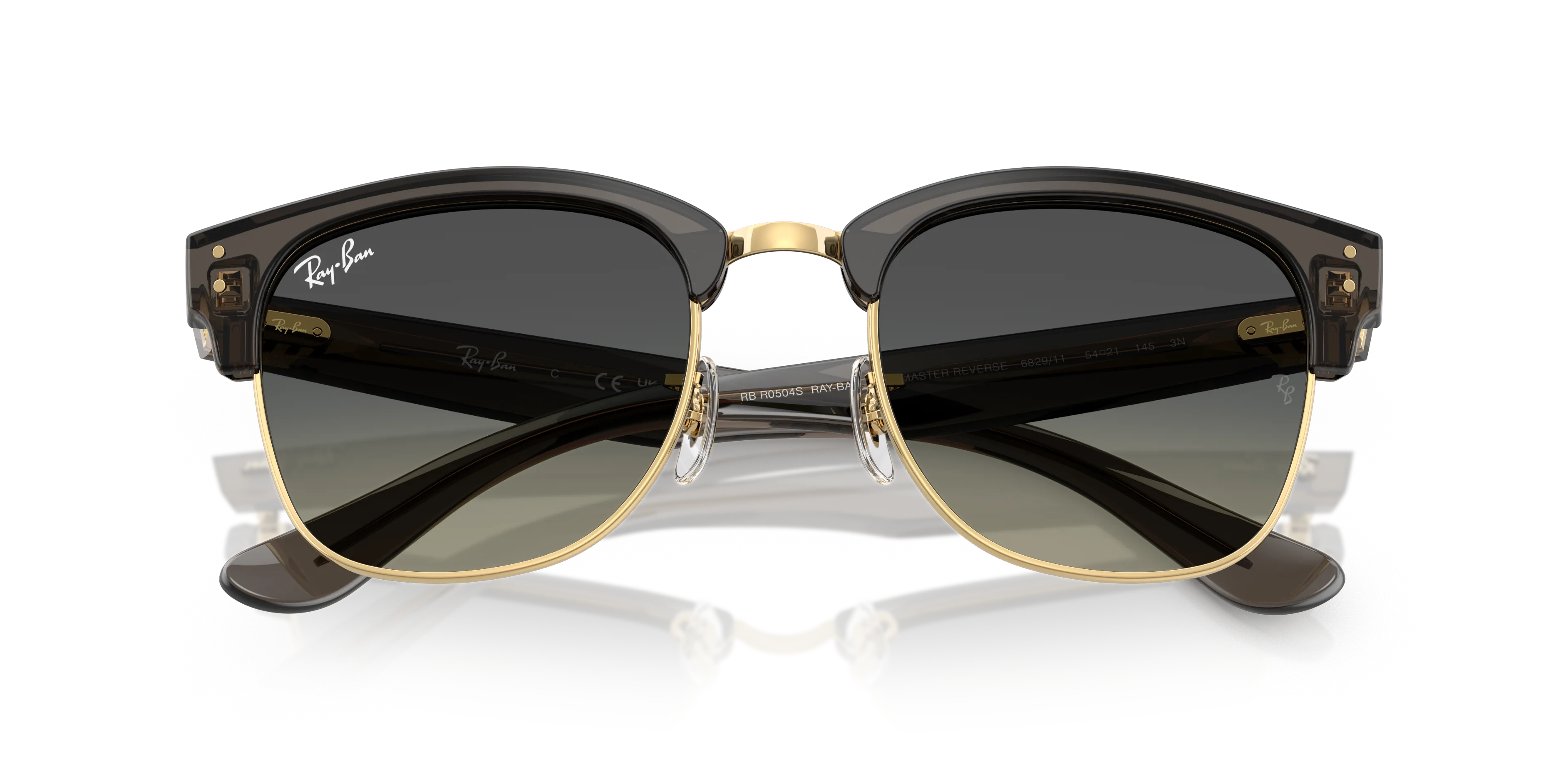 Ray - Ban RBR0504S CLUBMASTER REVERSE 682911 Occhiali da sole Acetato Grigio Grigio Squadrata Normale Sfumato - immagine 2