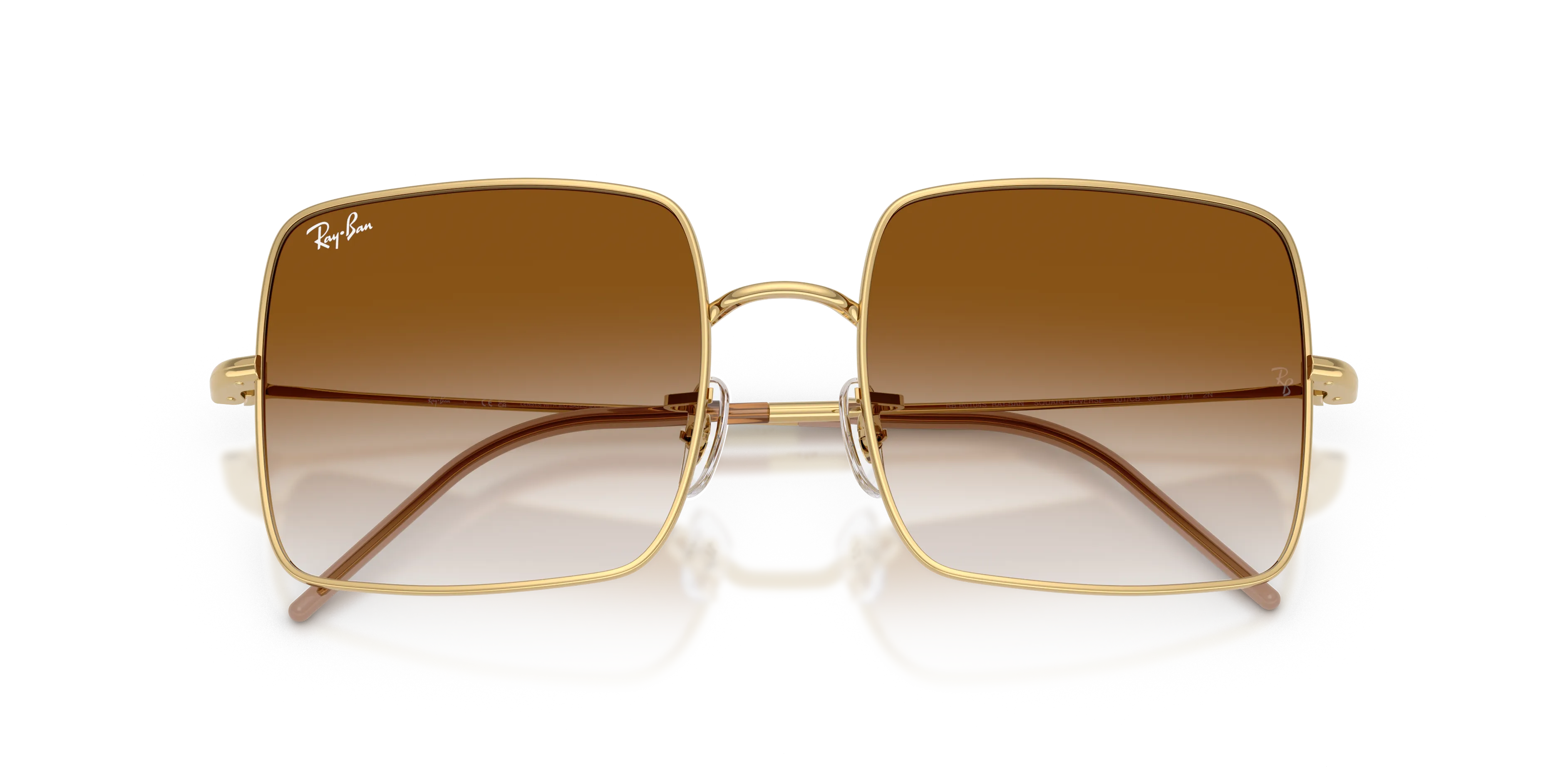 Ray - Ban RBR0104S SQUARE REVERSE 001/CB Occhiali da sole Metallo Oro Marrone Squadrata Normale Sfumato - immagine 2