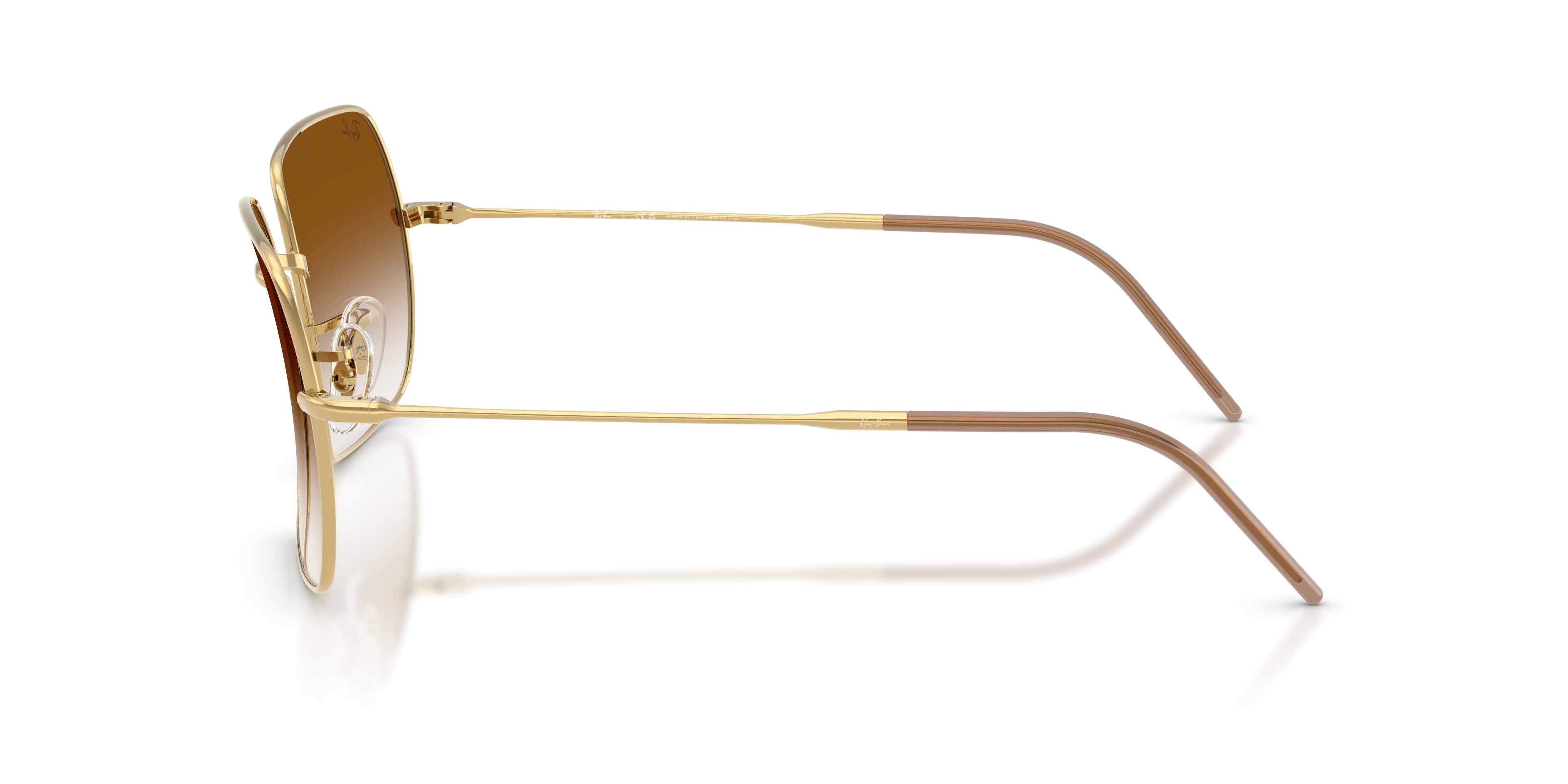 Ray - Ban RBR0104S SQUARE REVERSE 001/CB Occhiali da sole Metallo Oro Marrone Squadrata Normale Sfumato - immagine 4