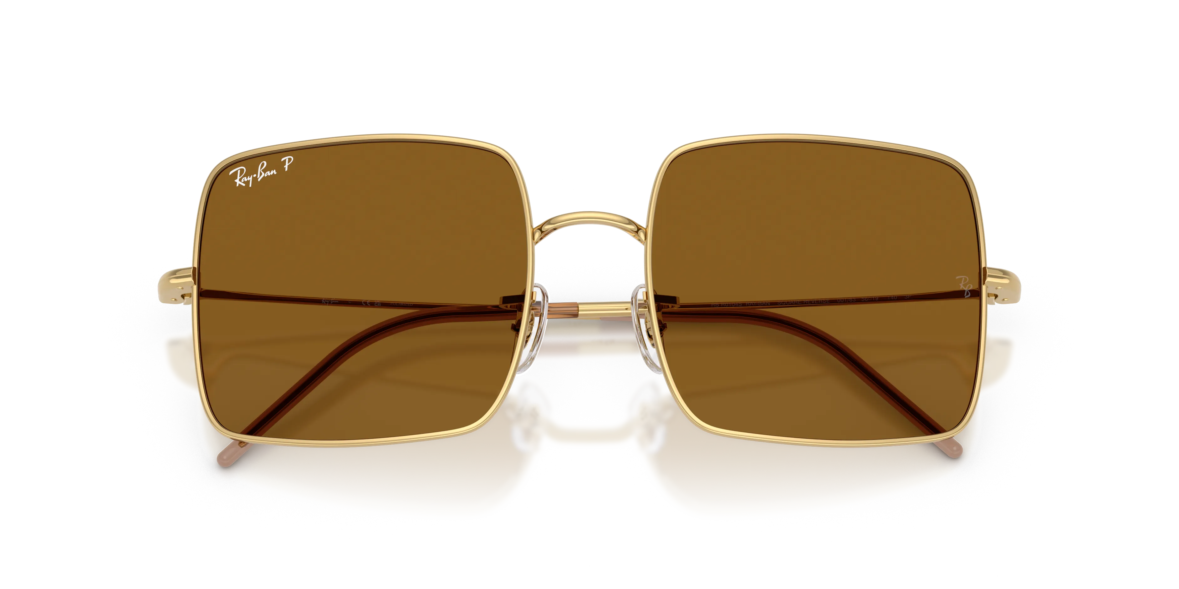 Ray - Ban RBR0104S SQUARE REVERSE 001/83 Occhiali da sole Metallo Oro Marrone Squadrata Polarizzata - immagine 2