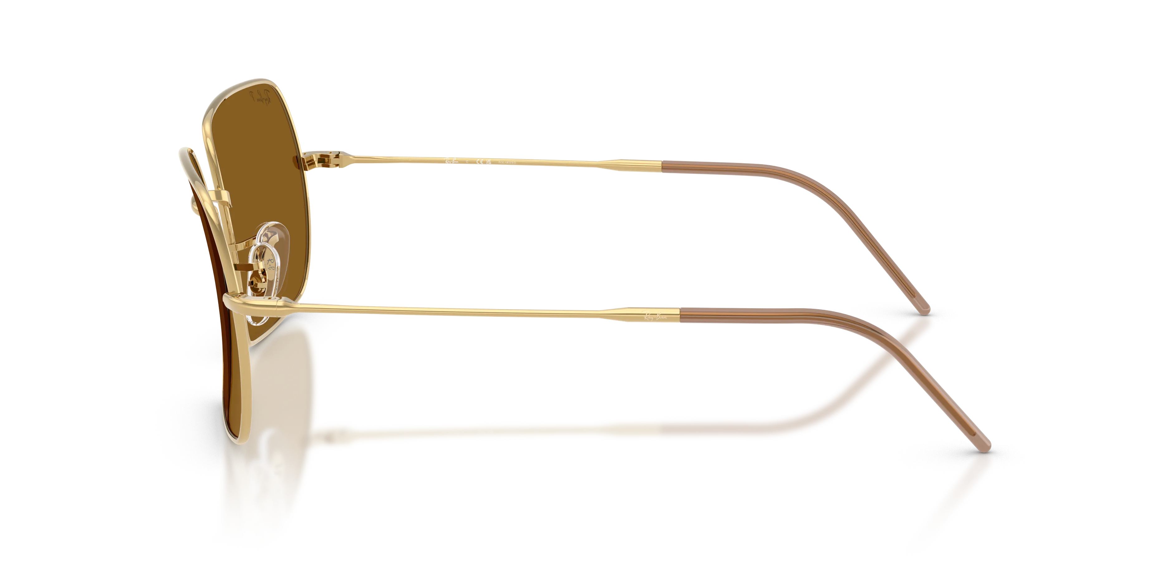 Ray - Ban RBR0104S SQUARE REVERSE 001/83 Occhiali da sole Metallo Oro Marrone Squadrata Polarizzata - immagine 4