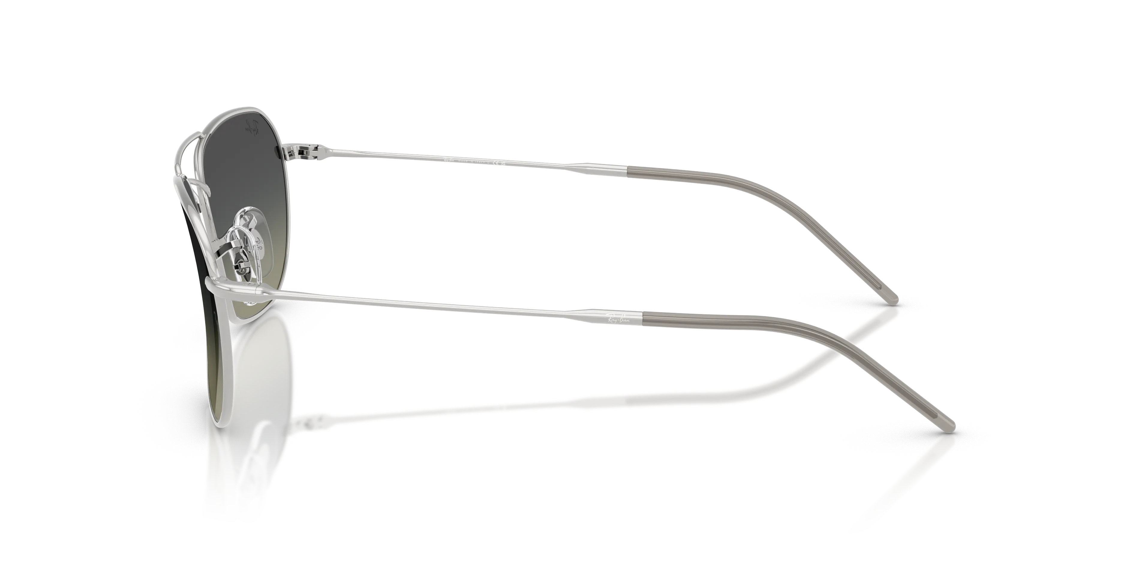 Ray - Ban RBR0102S CARAVAN REVERSE 003/11 Occhiali da sole Metallo Argento Grigio Squadrata Normale Sfumato - immagine 4
