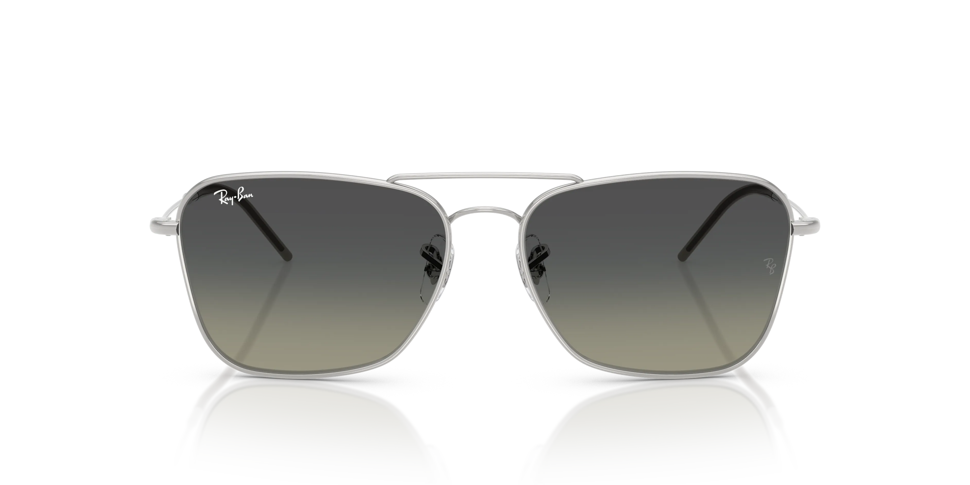 Ray - Ban RBR0102S CARAVAN REVERSE 003/11 Occhiali da sole Metallo Argento Grigio Squadrata Normale Sfumato - immagine 3