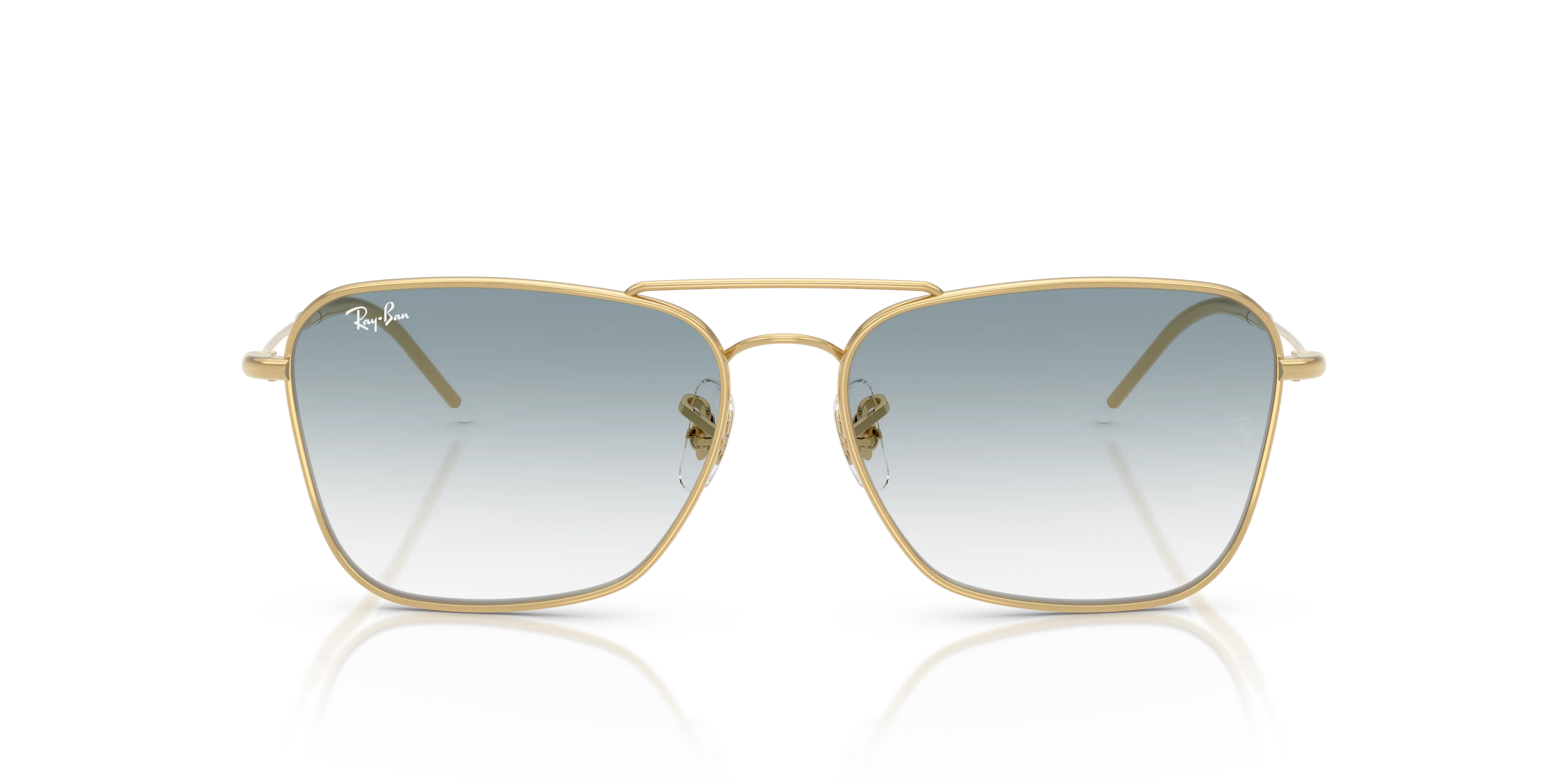 Ray - Ban RBR0102S CARAVAN REVERSE 001/79 Occhiali da sole Metallo Oro Blu Squadrata Normale Sfumato - immagine 3