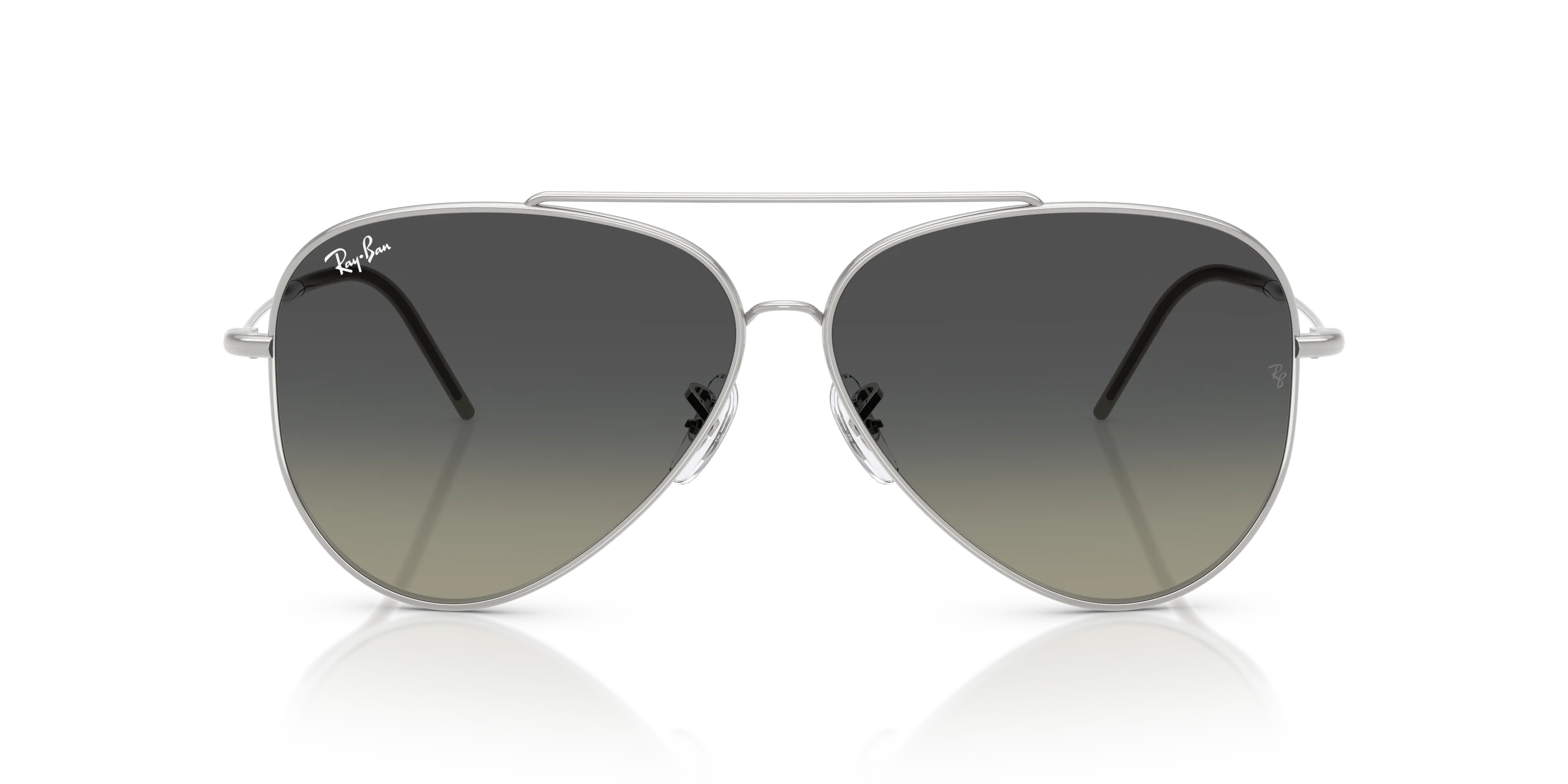 Ray - Ban RBR0101S AVIATOR REVERSE 003/11 Occhiali da sole Metallo Argento Grigio Pilot Normale Sfumato - immagine 3