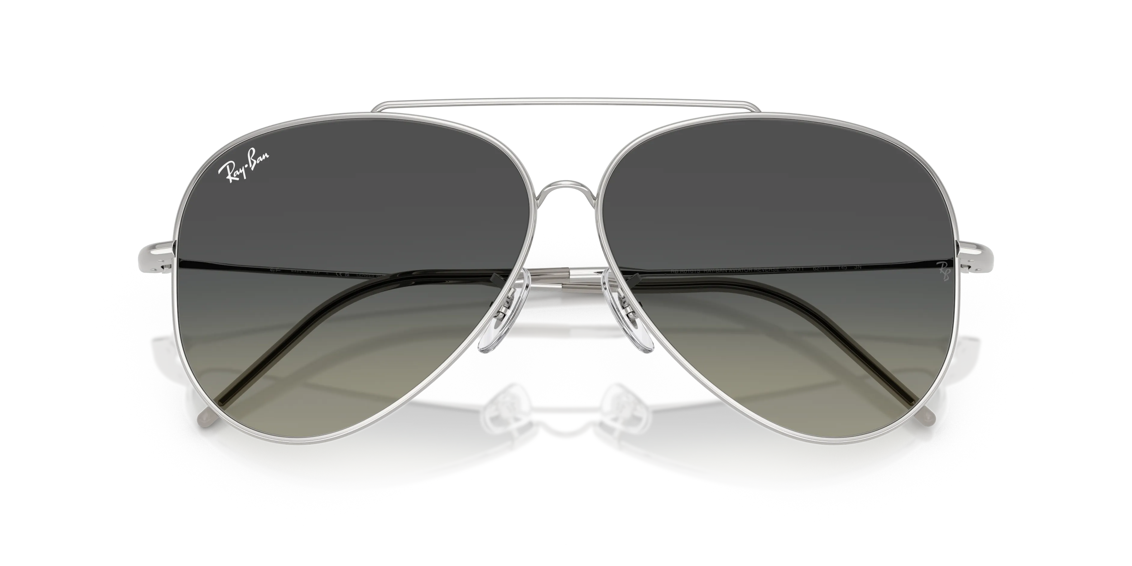 Ray - Ban RBR0101S AVIATOR REVERSE 003/11 Occhiali da sole Metallo Argento Grigio Pilot Normale Sfumato - immagine 2