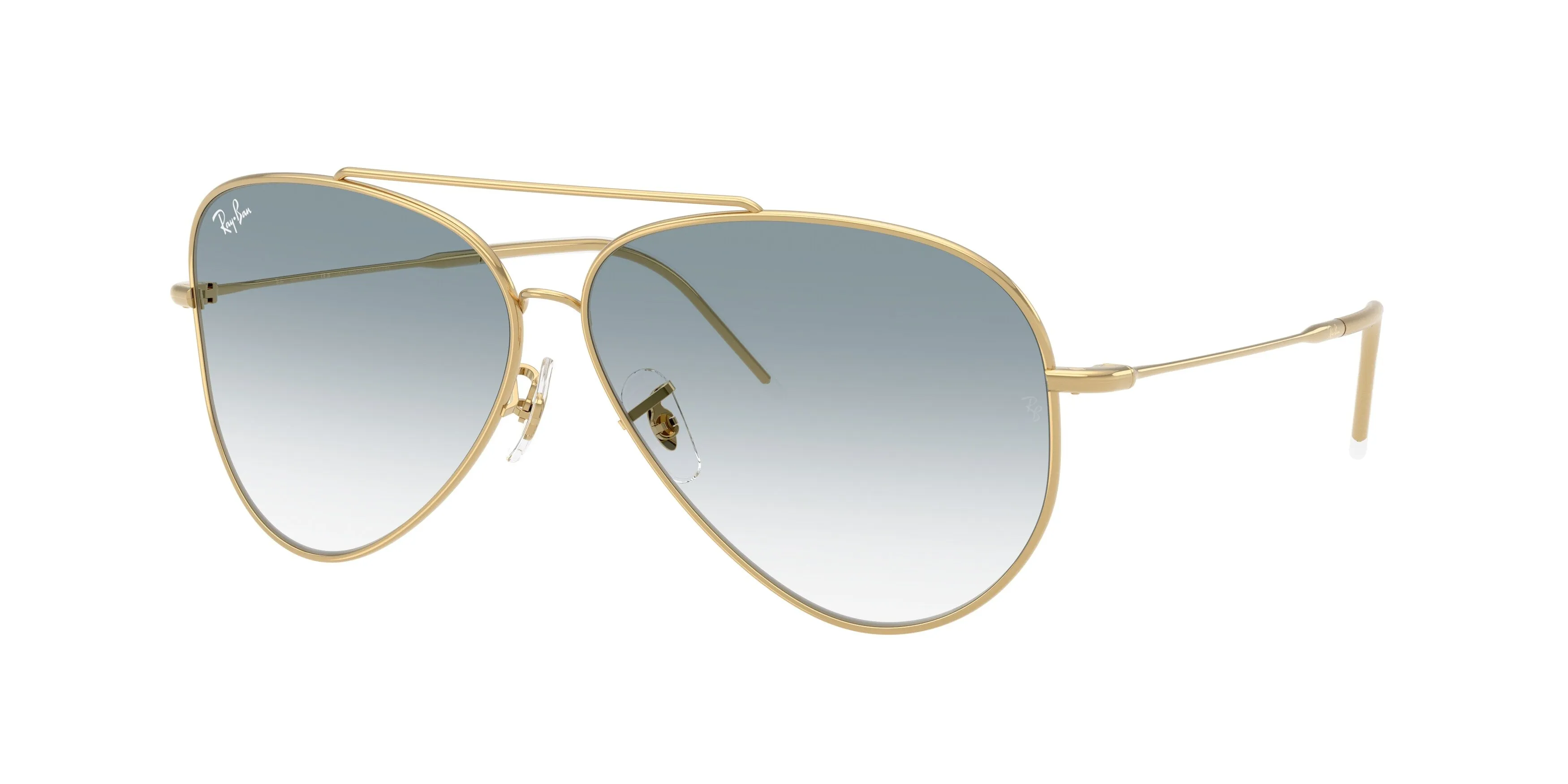 Ray - Ban RBR0101S AVIATOR REVERSE 001/79 Occhiali da sole Metallo Oro Blu Pilot Normale Sfumato - immagine 1