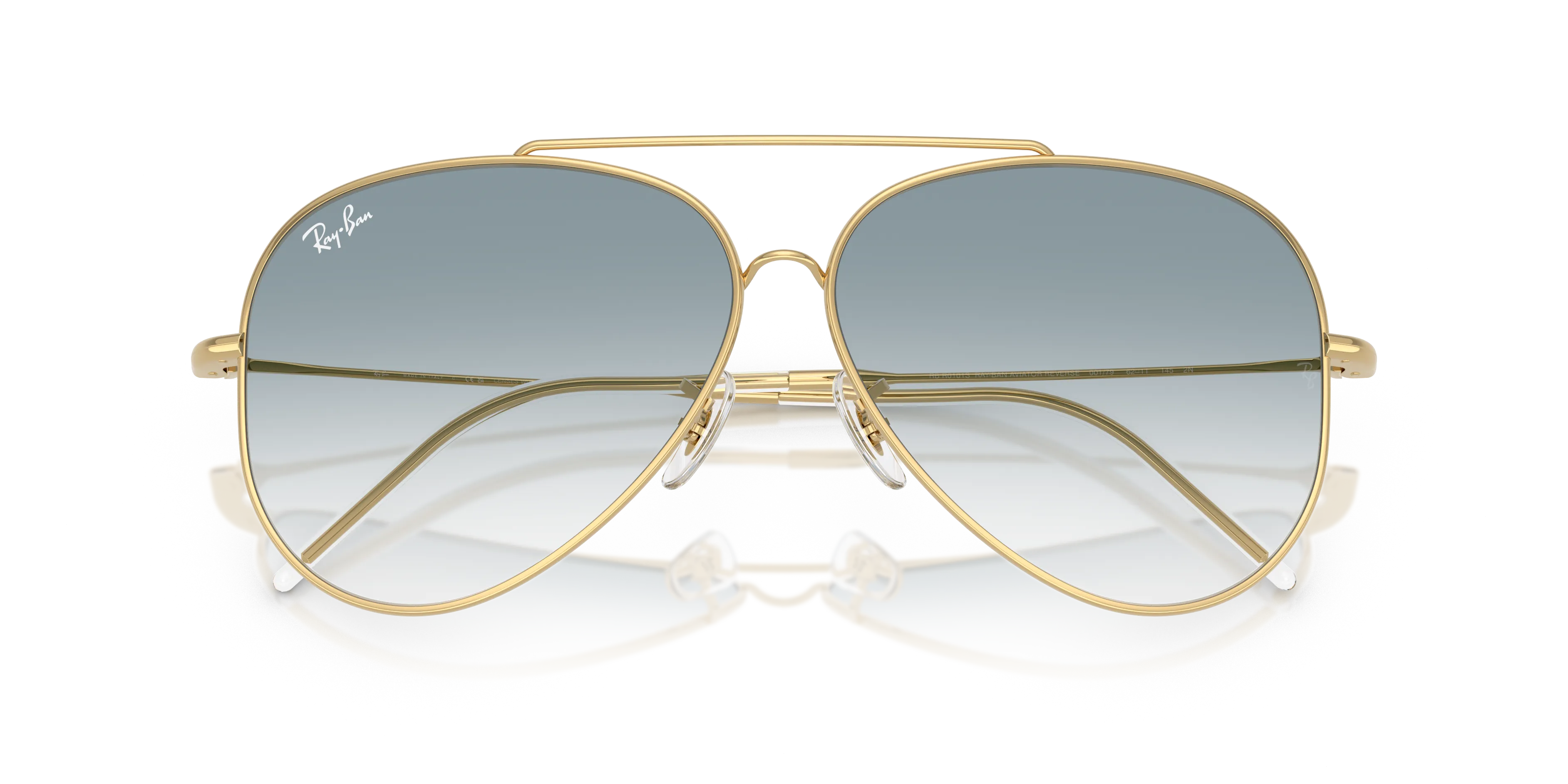 Ray - Ban RBR0101S AVIATOR REVERSE 001/79 Occhiali da sole Metallo Oro Blu Pilot Normale Sfumato - immagine 2