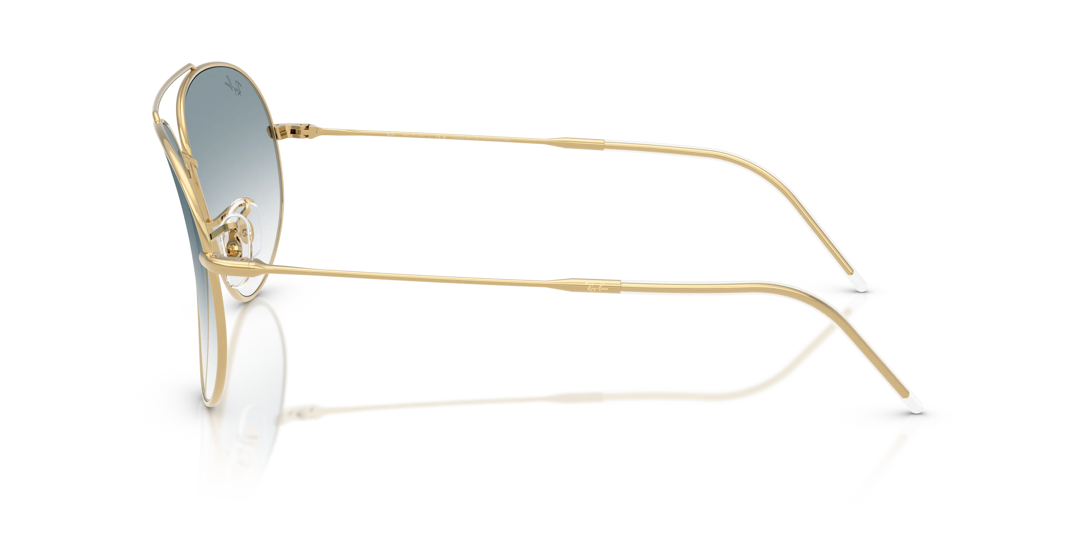 Ray - Ban RBR0101S AVIATOR REVERSE 001/79 Occhiali da sole Metallo Oro Blu Pilot Normale Sfumato - immagine 4