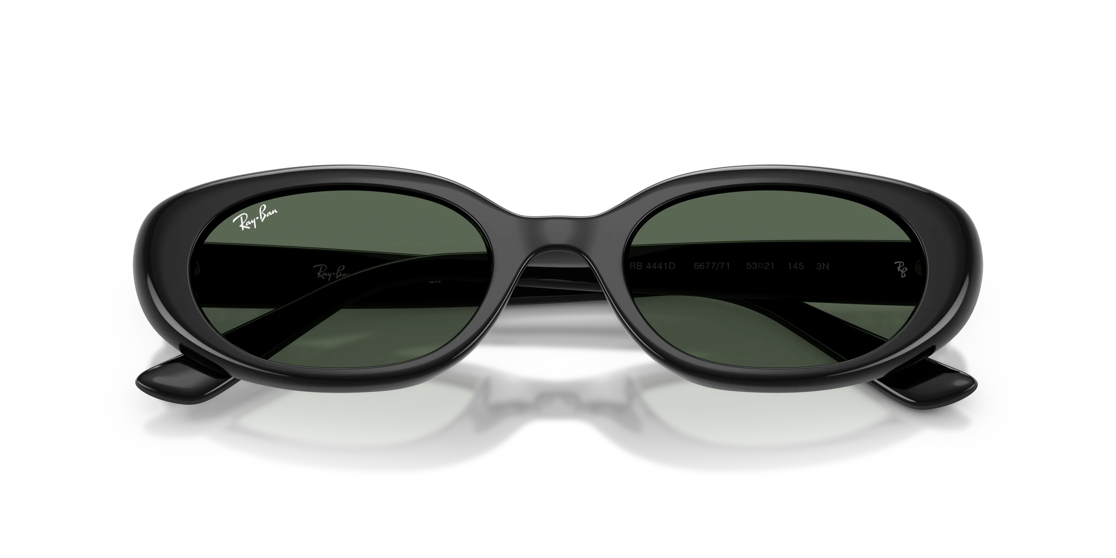Ray - Ban RB4441D 667771 Occhiali da sole Iniettato Nero Verde Pillow Normale - immagine 2