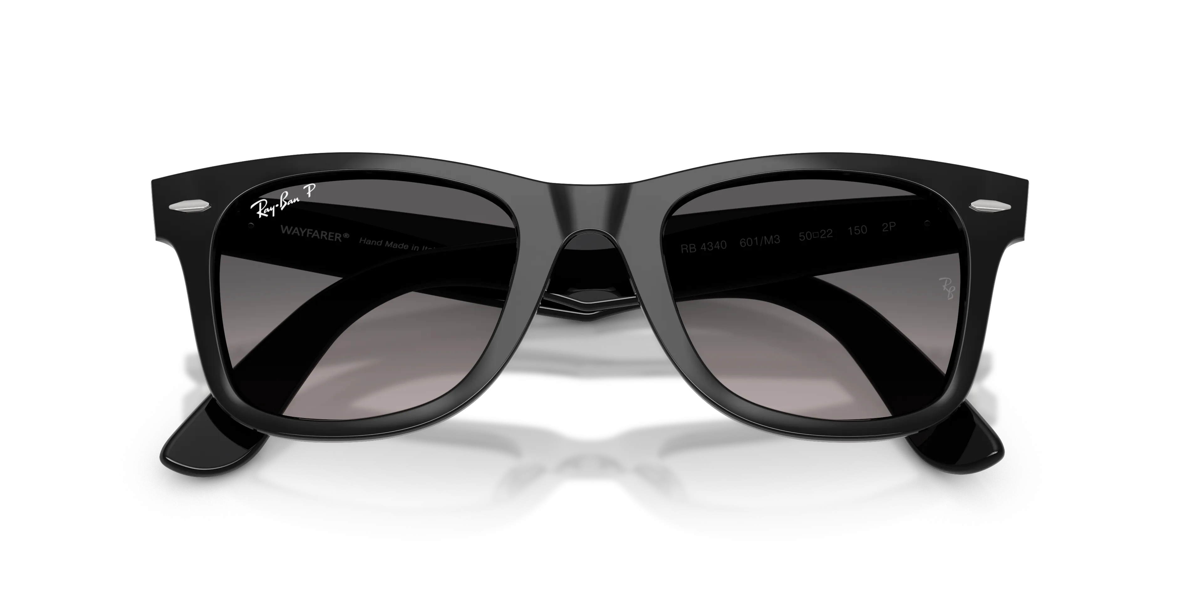 Ray - Ban RB4340 WAYFARER EASE 601/M3 Occhiali da sole Acetato Nero Grigio Squadrata Polarizzata Sfumato - immagine 2