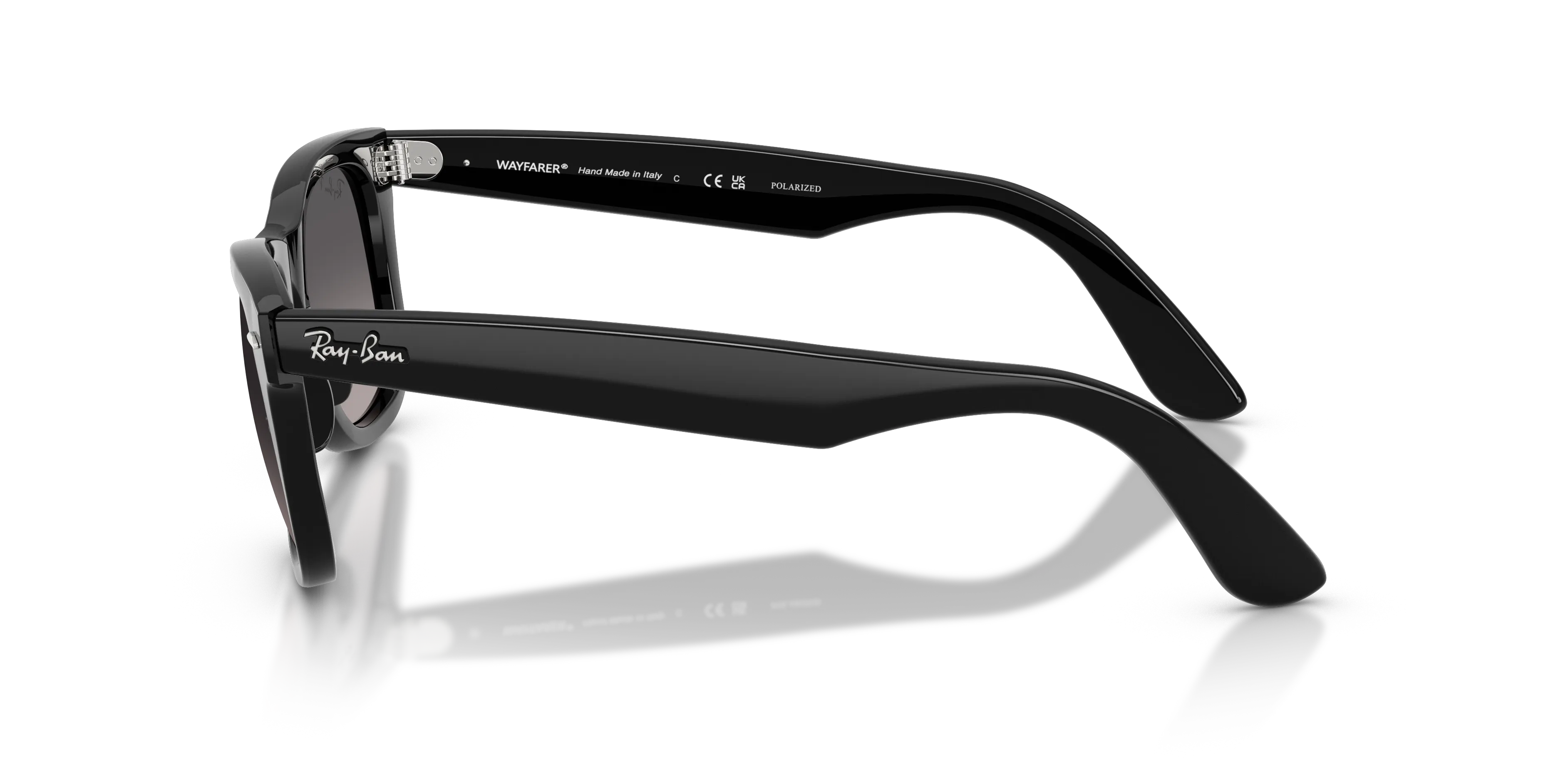 Ray - Ban RB4340 WAYFARER EASE 601/M3 Occhiali da sole Acetato Nero Grigio Squadrata Polarizzata Sfumato - immagine 4