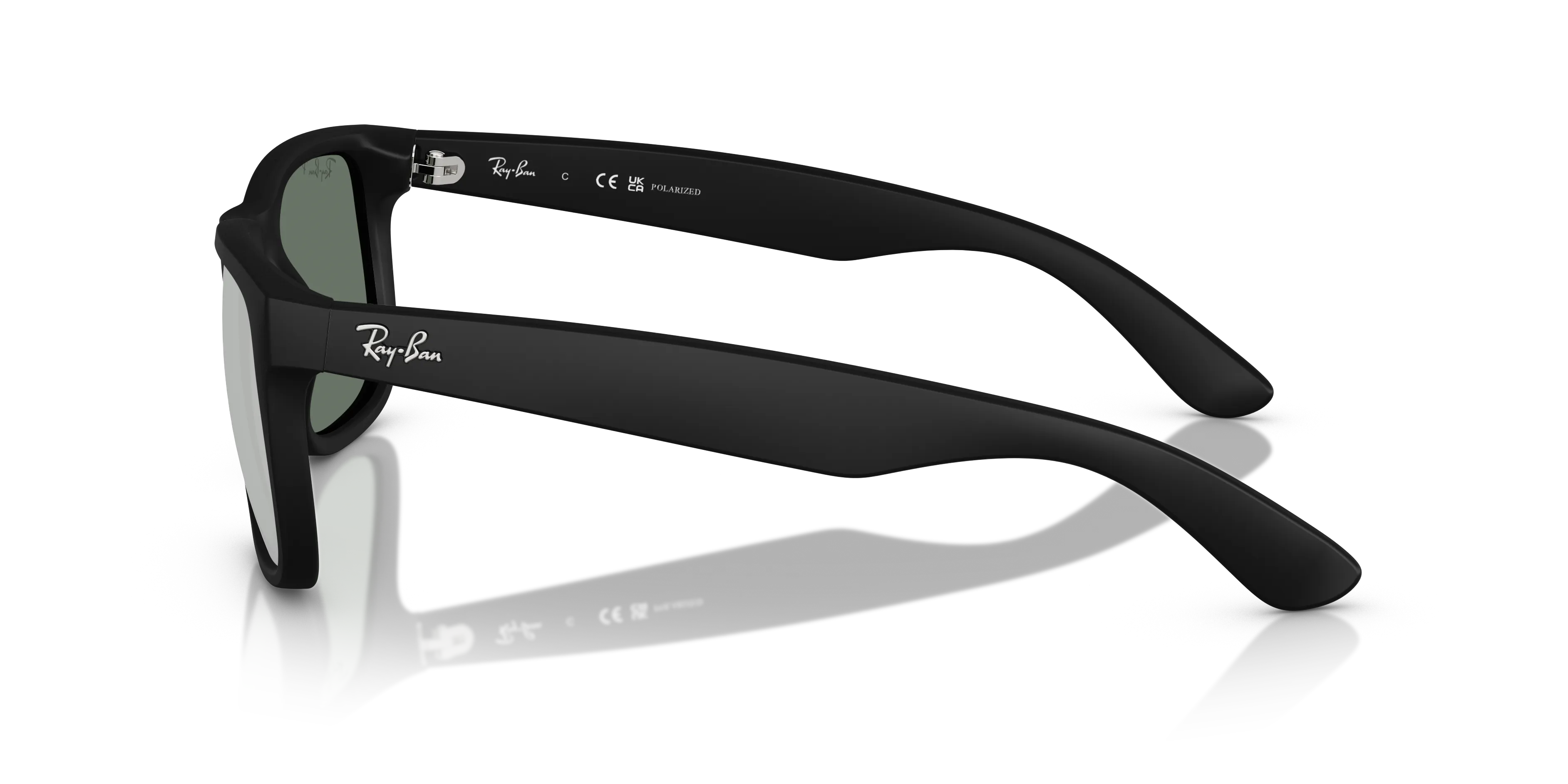 Ray - Ban RB4165 JUSTIN 622/Y4 Occhiali da sole Nylon Nero Squadrata Polarizzata - immagine 4