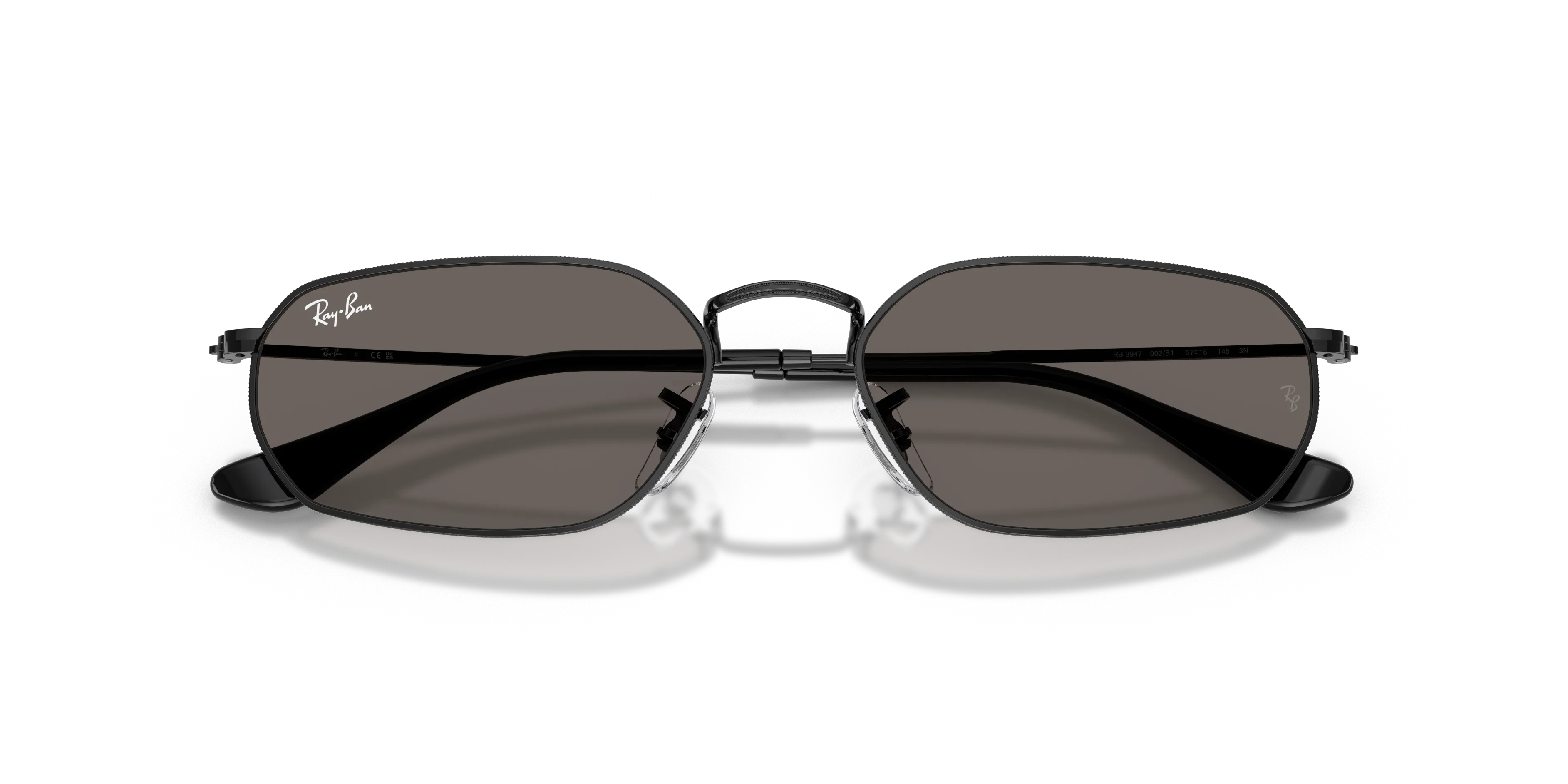 Ray - Ban RB3947 002/B1 Occhiali da sole Metallo Nero Grigio Geometrica Normale - immagine 2
