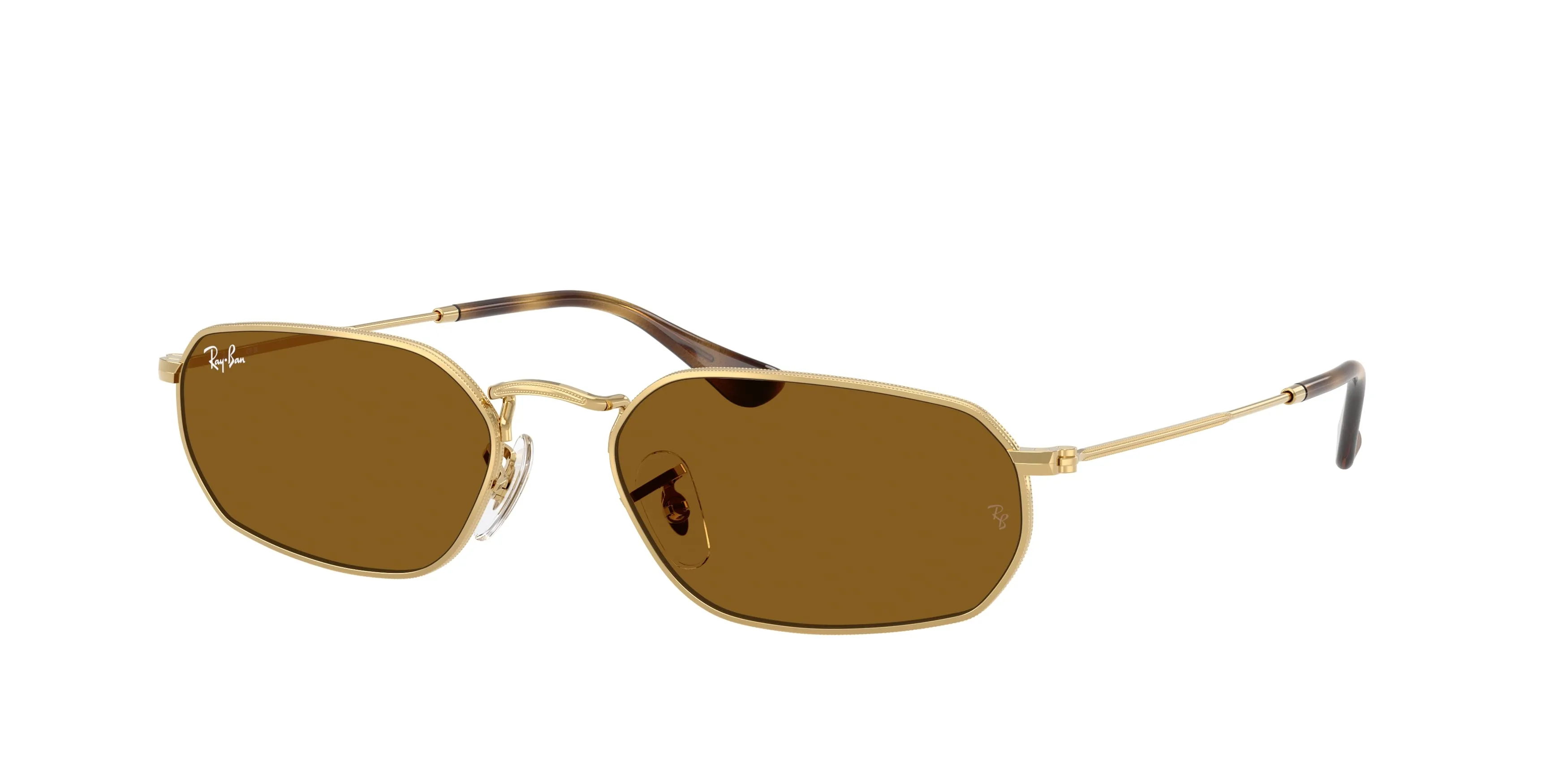 Ray - Ban RB3947 001/33 Occhiali da sole Metallo Oro Marrone Geometrica Normale - immagine 1