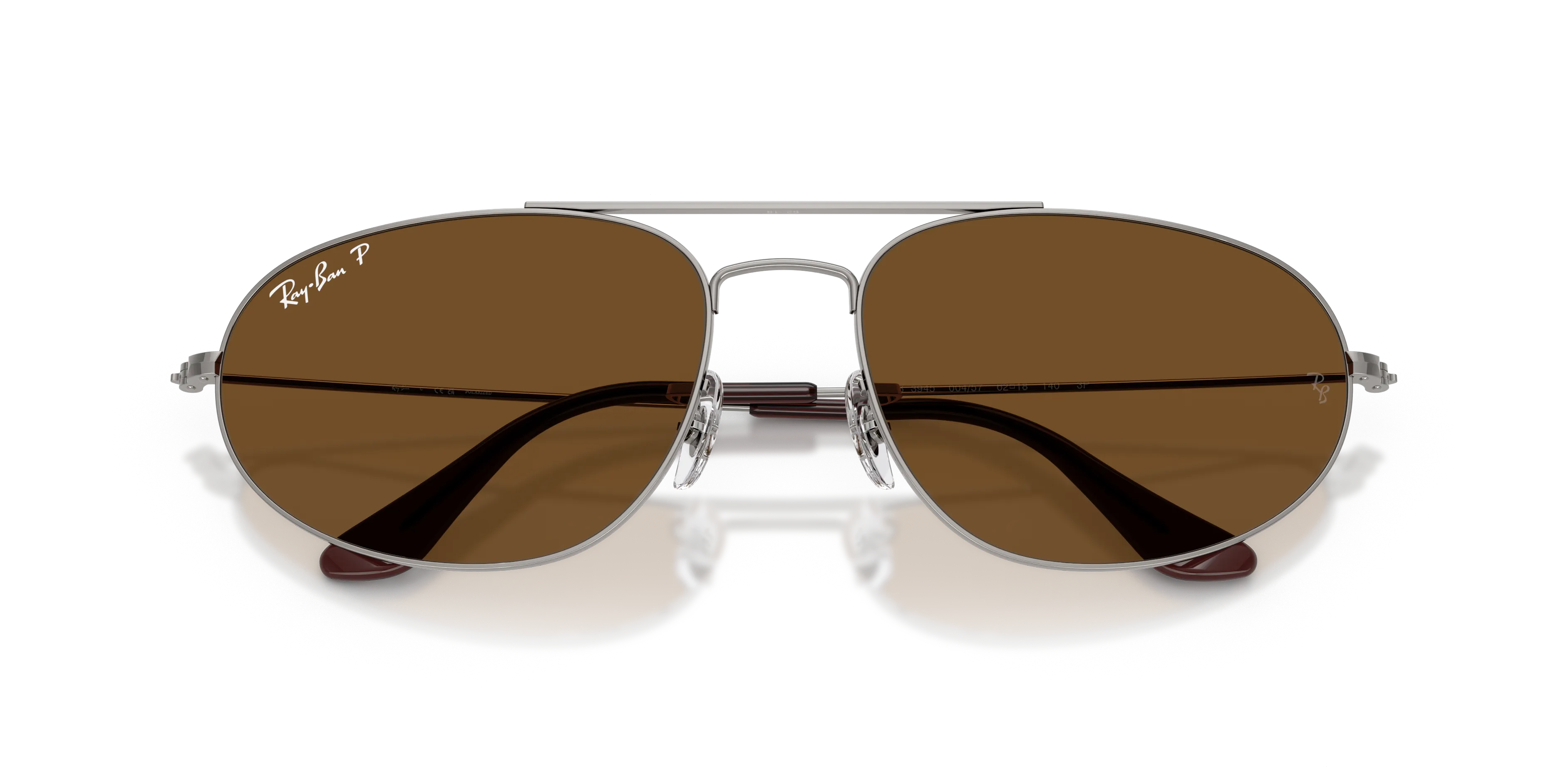 Ray - Ban RB3945 004/57 Occhiali da sole Metallo Grigio Marrone Geometrica Polarizzata - immagine 2