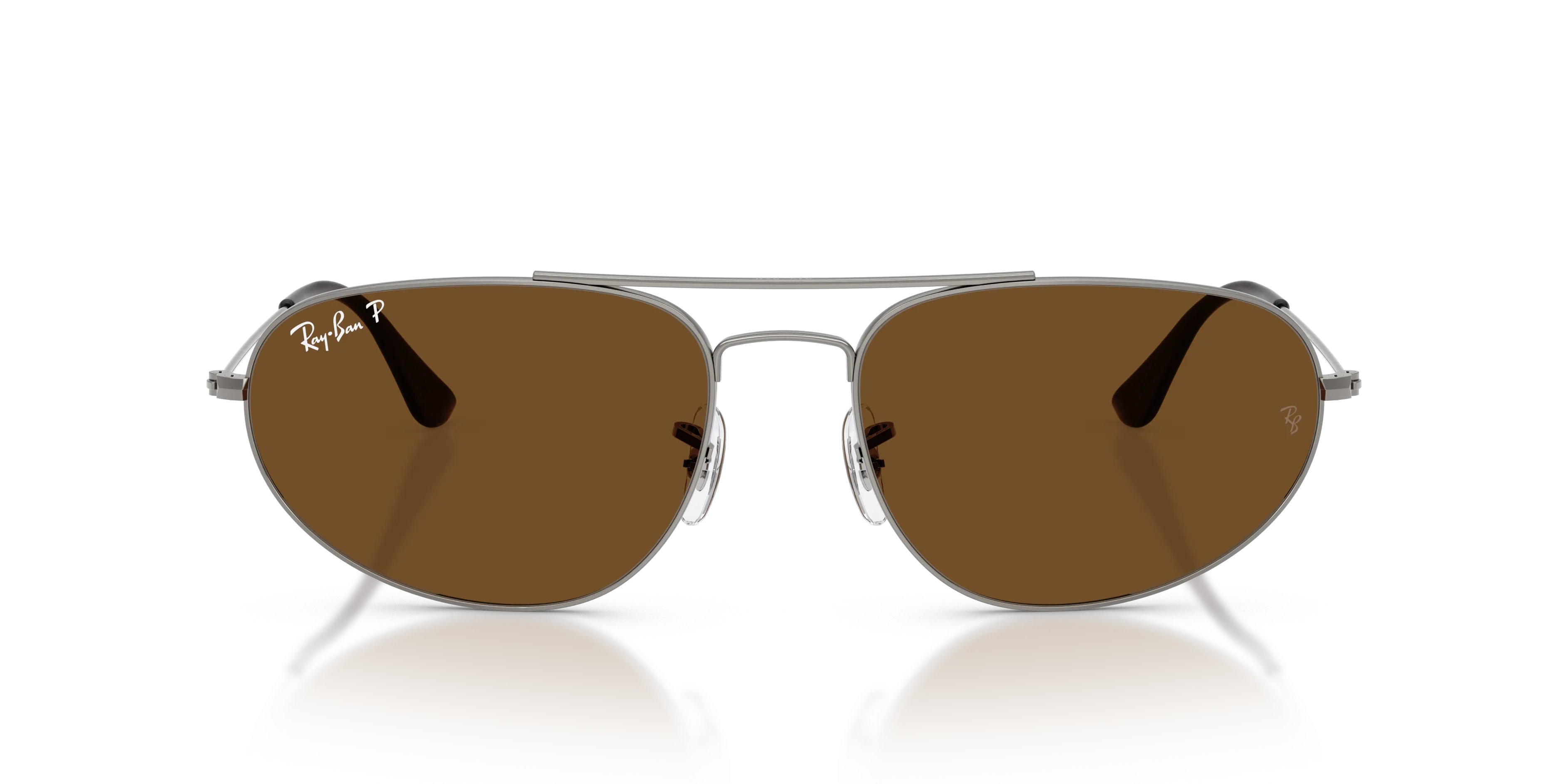 Ray - Ban RB3945 004/57 Occhiali da sole Metallo Grigio Marrone Geometrica Polarizzata - immagine 3