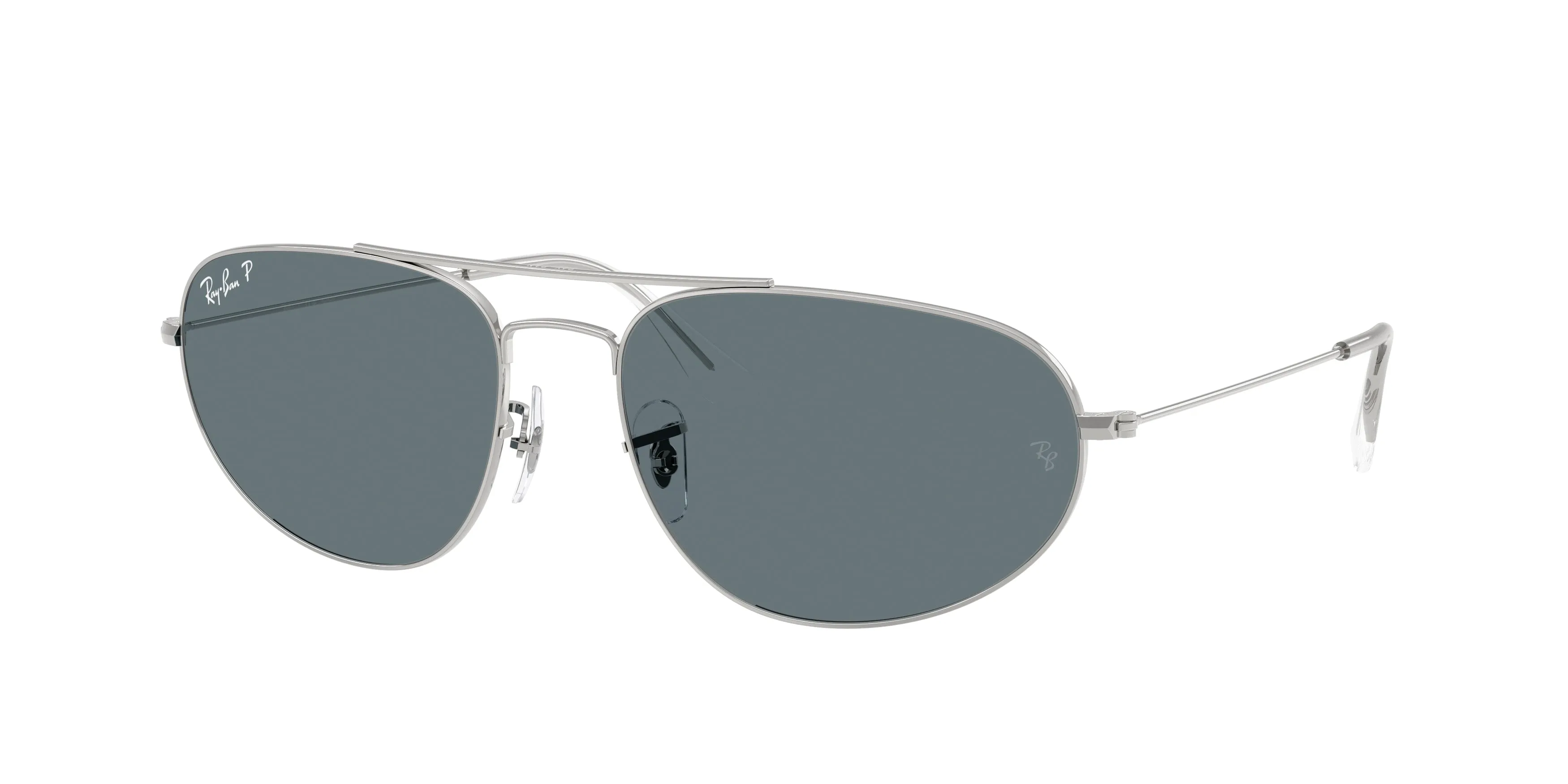 Ray - Ban RB3945 003/3R Occhiali da sole Metallo Argento Blu Geometrica Polarizzata - immagine 1