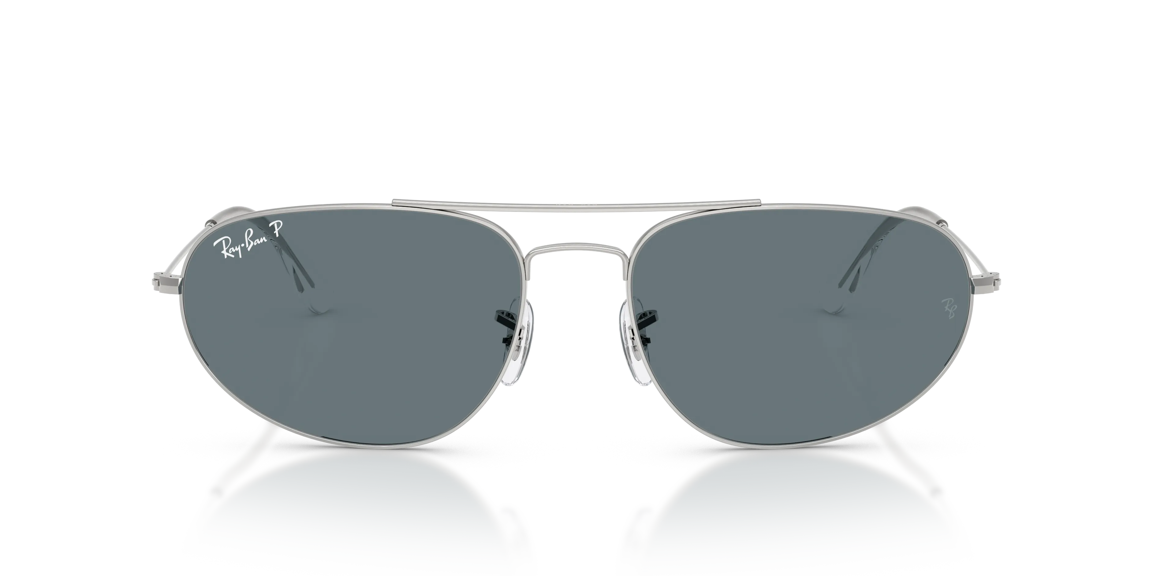 Ray - Ban RB3945 003/3R Occhiali da sole Metallo Argento Blu Geometrica Polarizzata - immagine 3