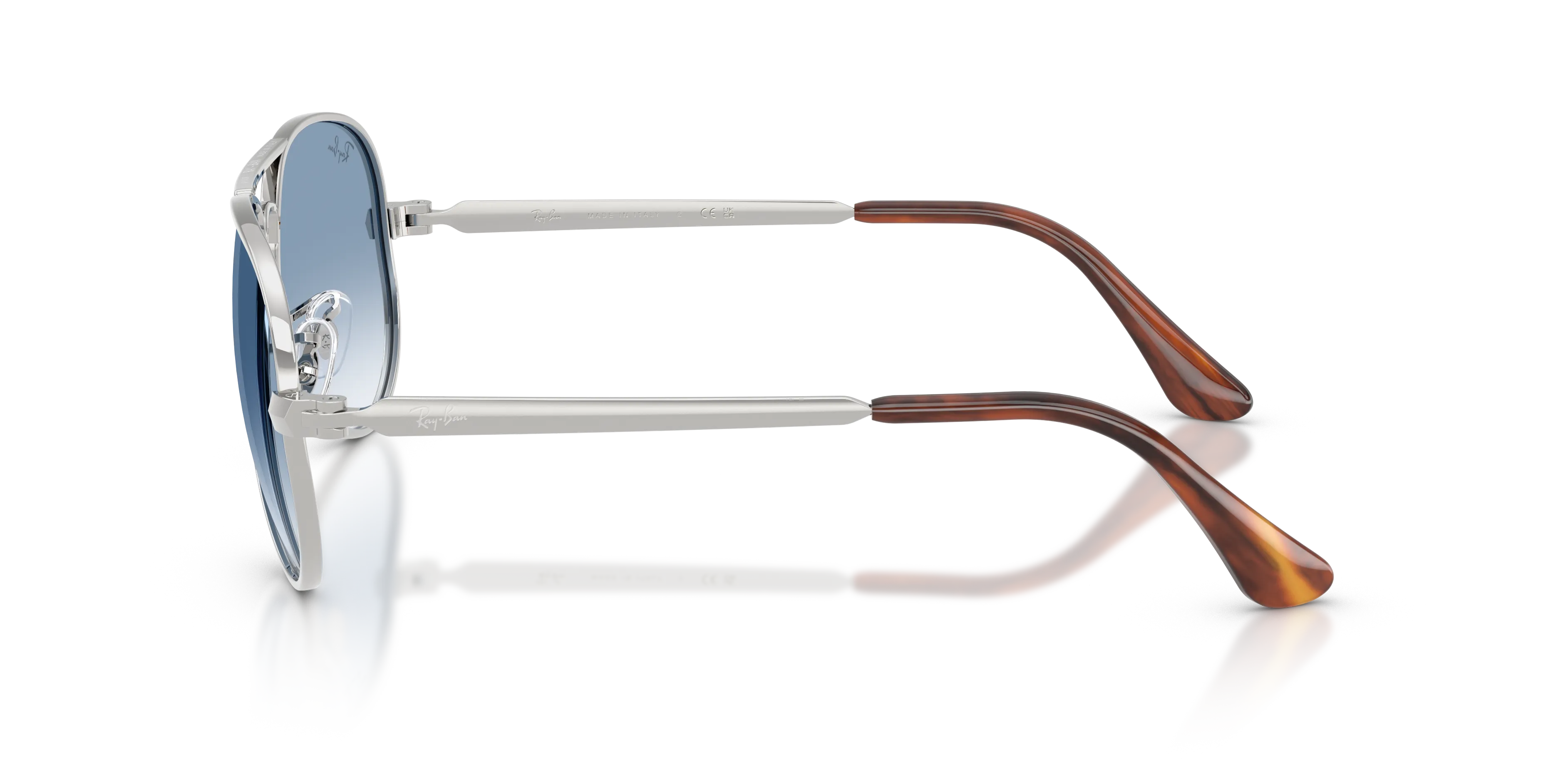 Ray - Ban RB3925 AVIATOR MAX 003/3F Occhiali da sole Metallo Argento Blu Pilot Normale Sfumato - immagine 4