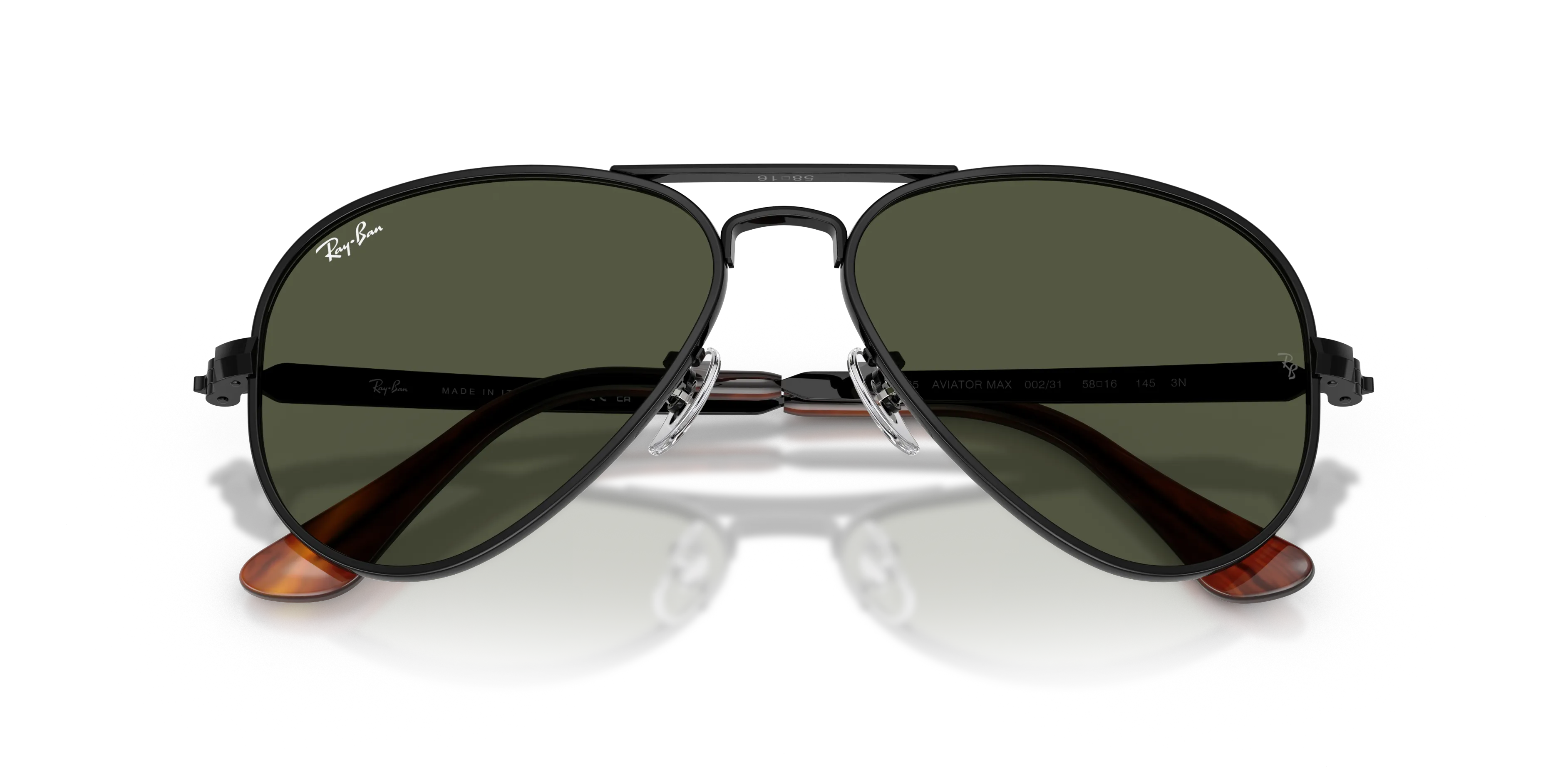 Ray - Ban RB3925 AVIATOR MAX 002/31 Occhiali da sole Metallo Nero Verde Pilot Normale - immagine 2