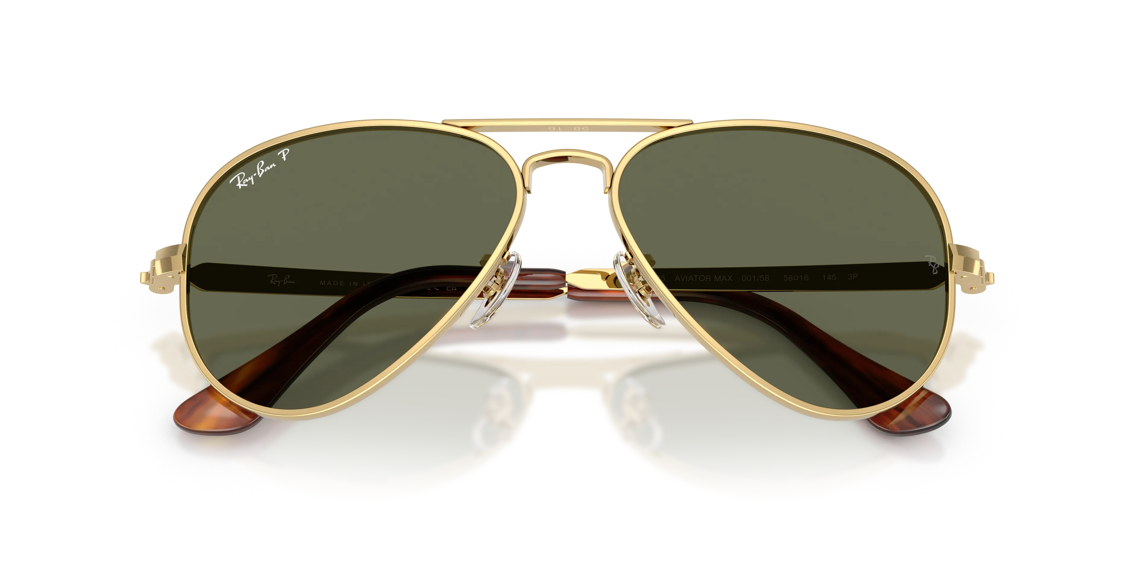 Ray - Ban RB3925 AVIATOR MAX 001/58 Occhiali da sole Metallo Oro Verde Pilot Polarizzata - immagine 2